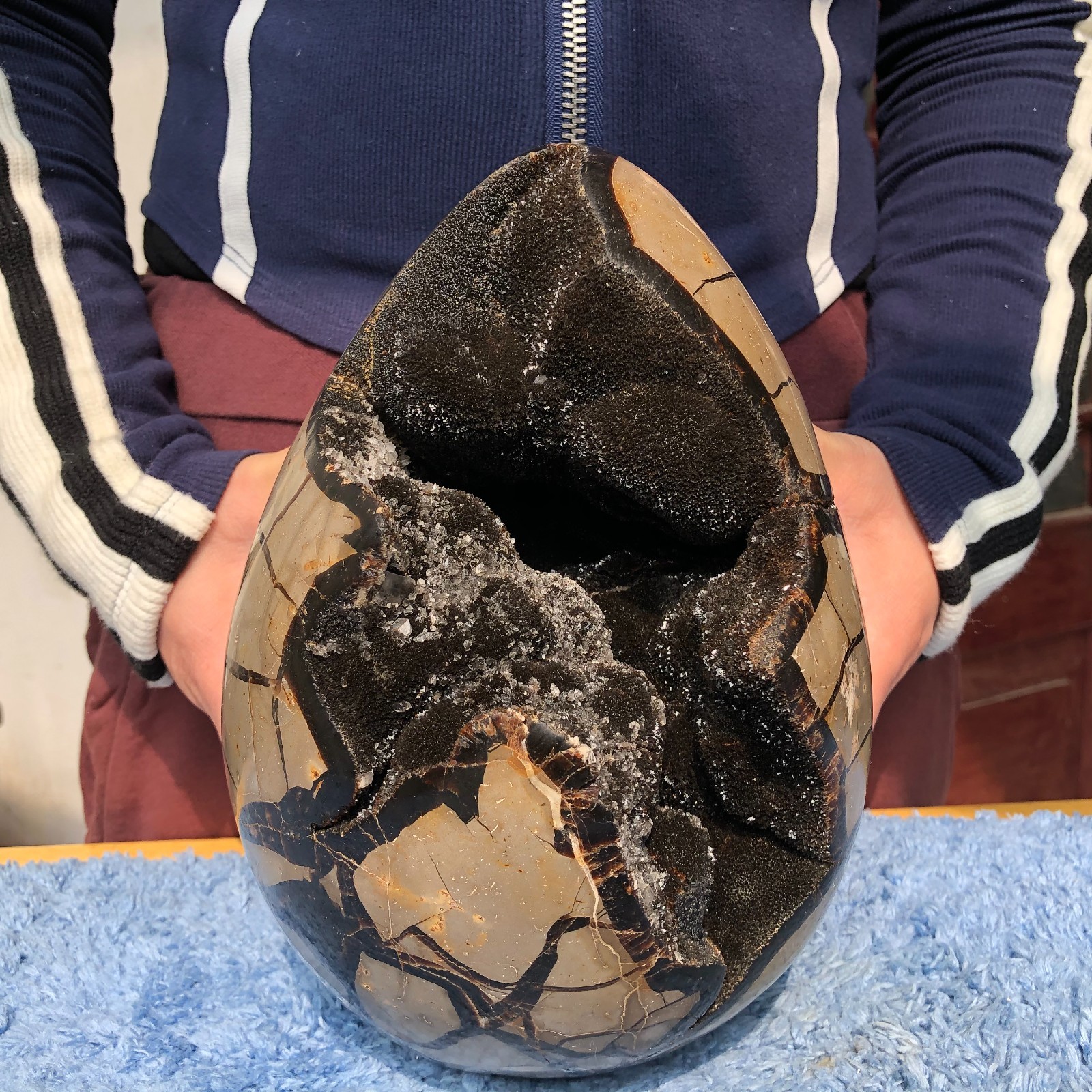 13.7LB Natural Septarian Dragon Cathedral Crystal Geode Mineral Specimen healing