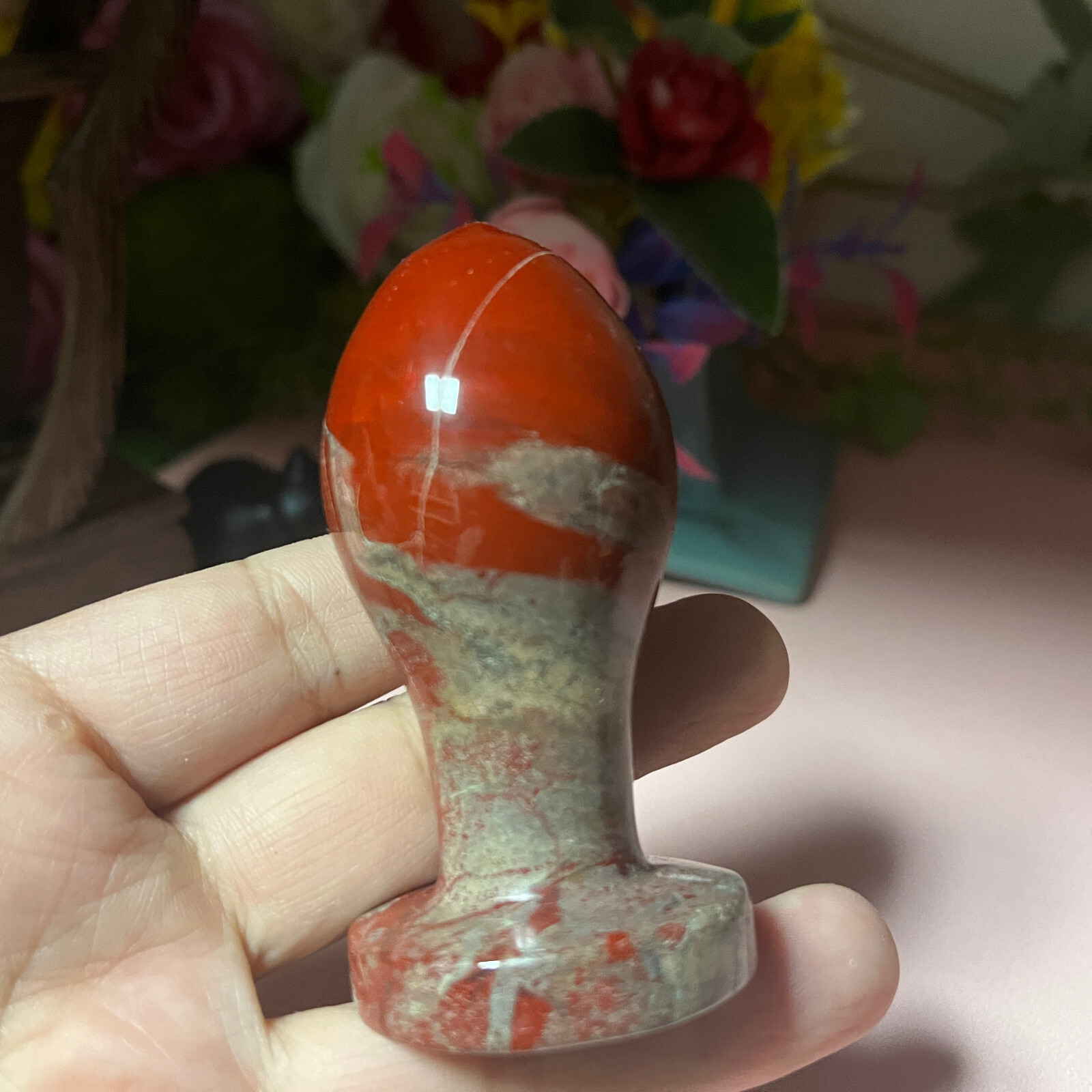 Natural red jasper Quartz Crystal Massage Stick Penis Wand Reiki Yoni Gift decor