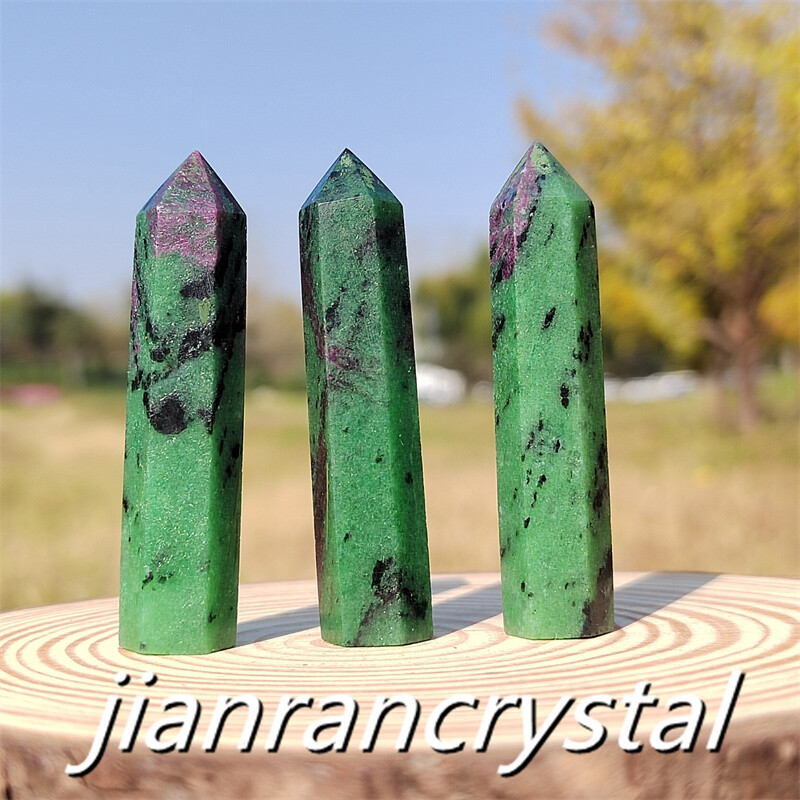 3pcs Natural Zoisite Quartz Obelisk Crystal Wand Point Tower Reiki Healing 5.5cm