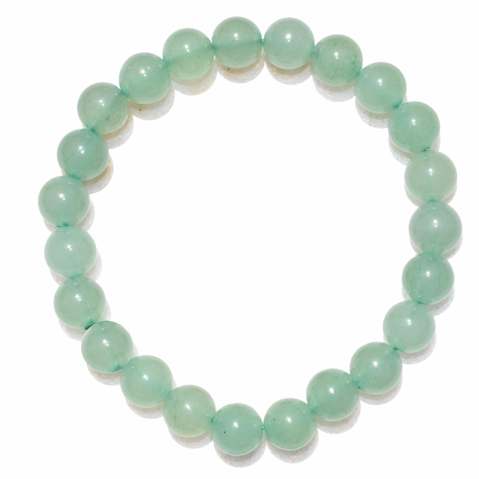 Premium CHARGED Green Aventurine Crystal 8mm Bead Bracelet + Selenite Charger