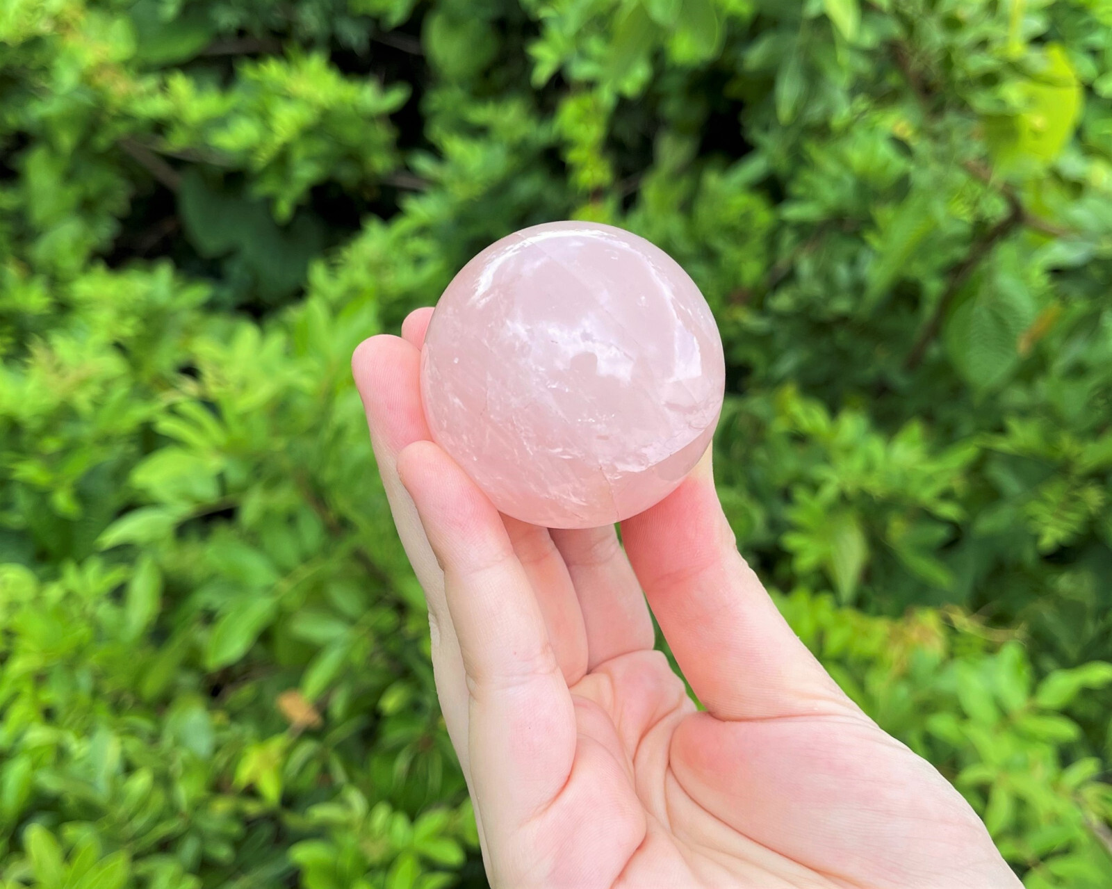 Rose Quartz Crystal Sphere LARGE 2″ Sphere + Stand, A Quality Rose Quartz Sphere