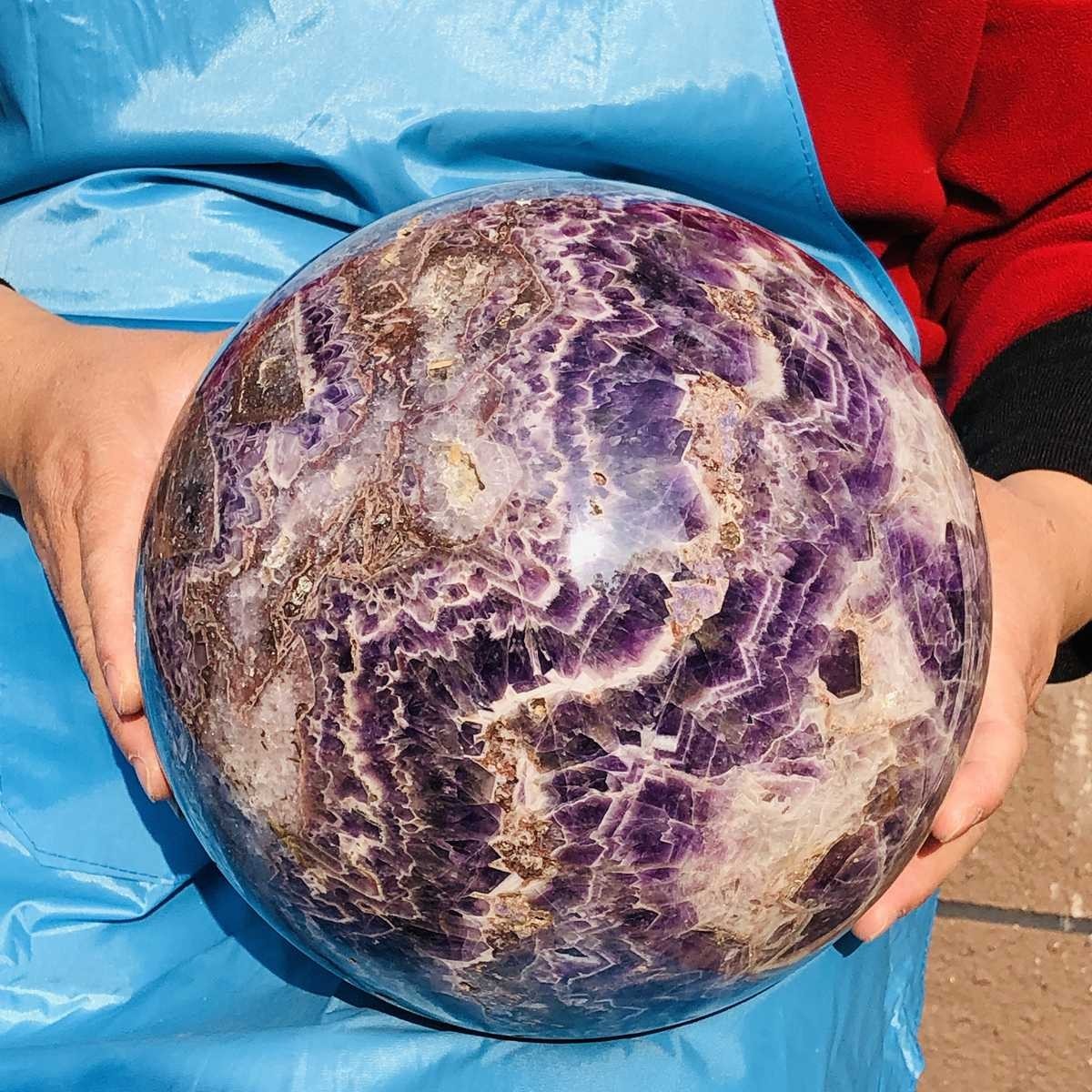 31.02LB Natural Crystal Dreamy Purple Crystal Ball lucky REiki healing
