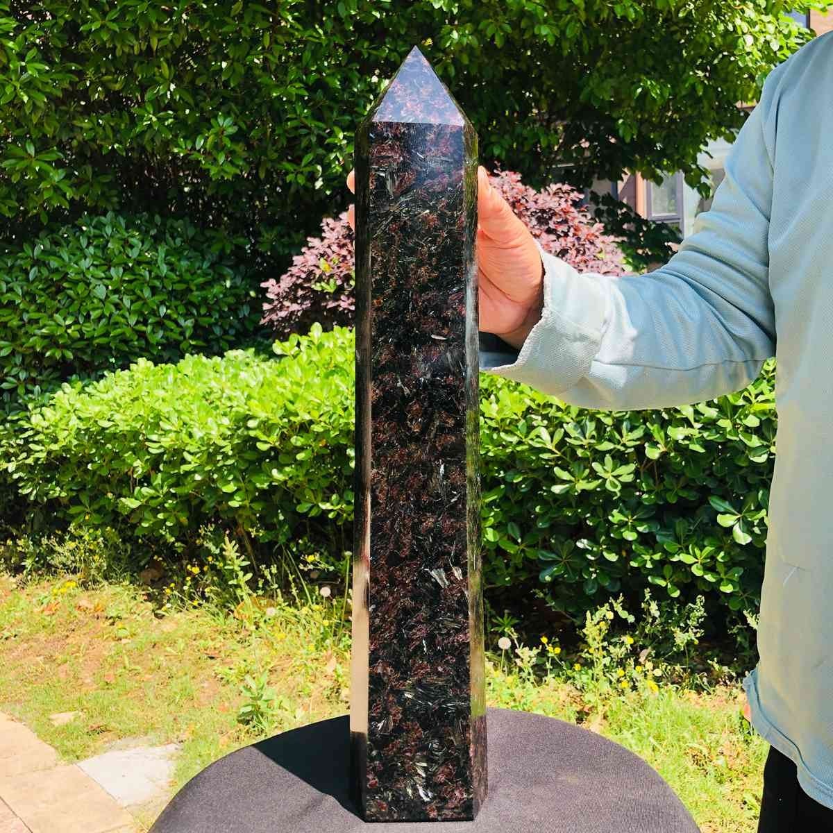 11.94LB Natural Fireworks Stone Obelisk Quartz Tower Crystal Wand Point Healing