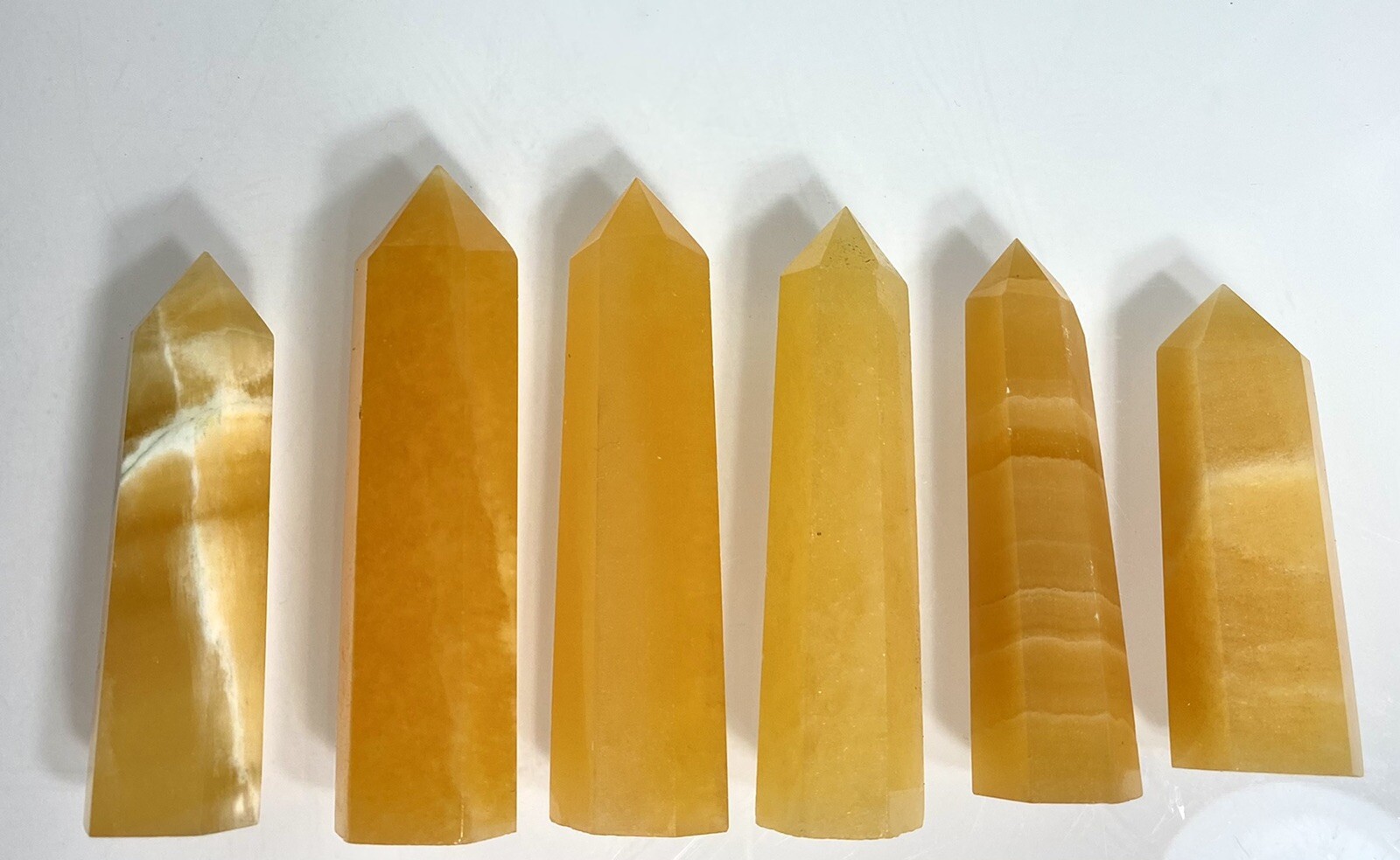 Wholesale Lot 1 Lb Natural Orange Calcite Obelisk Tower Point Crystal Healing