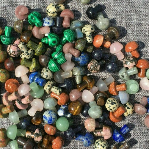 100pcs Wholesale ! Random Natural Quartz Mushroom Crystal Massage Healing 15mm+