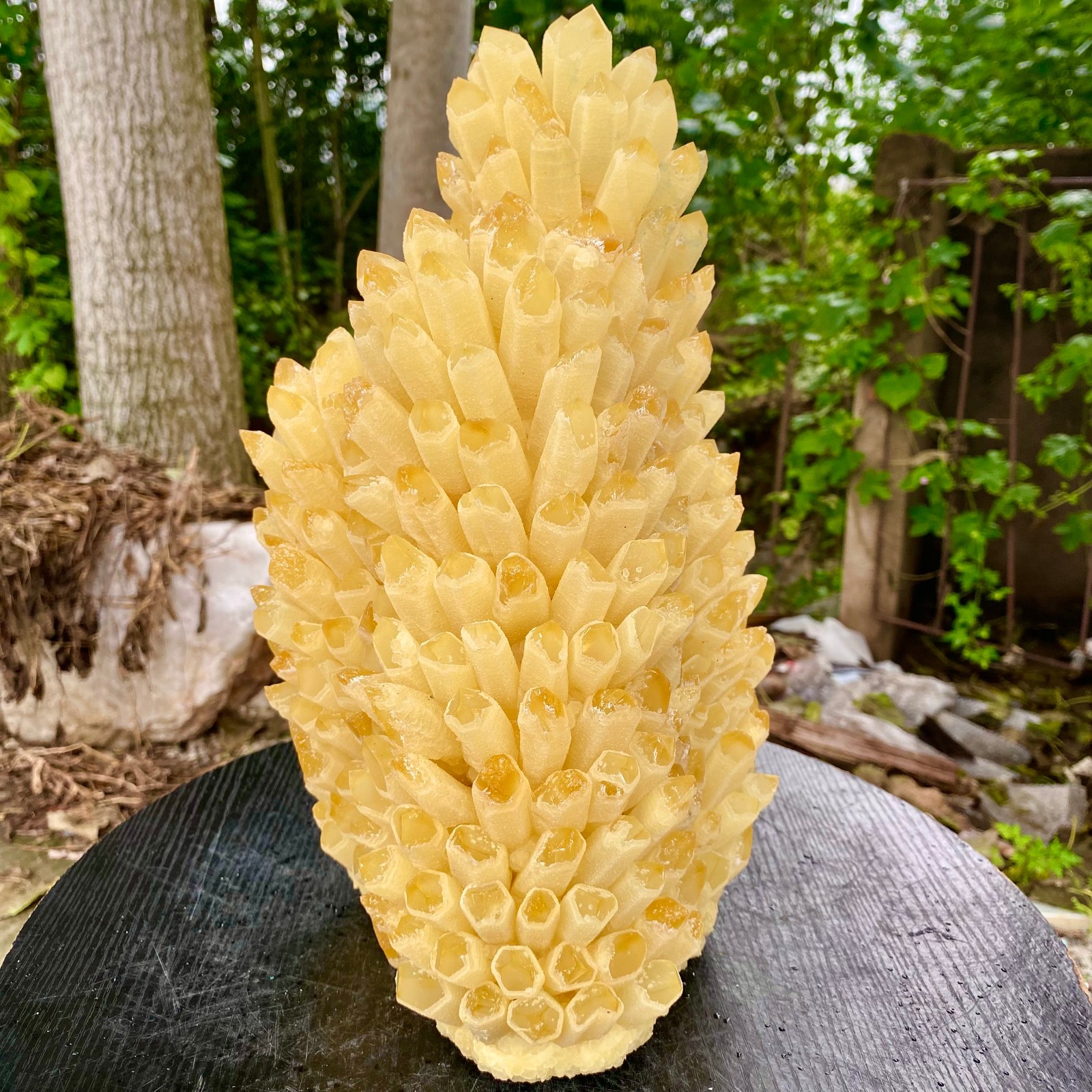 21.9LB New find yellow Phantom Quartz Crystal Cluster mineral samples