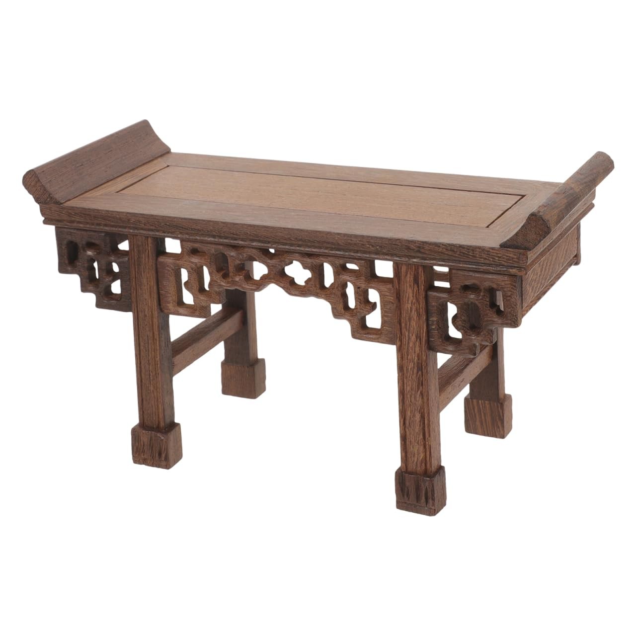 Small Wood Pedestal Stand Rectangular Oriental Display Base for Buddha Statue…