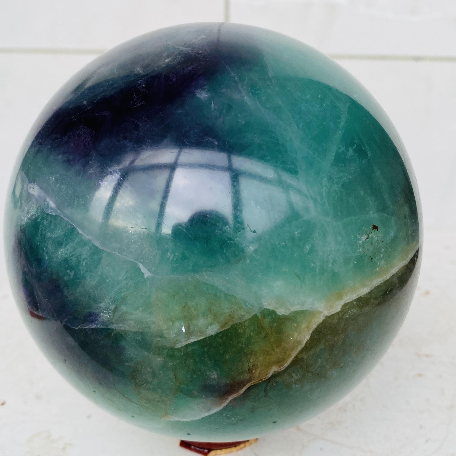 Natural Green Fluorite ball quartz crystal Sphere Reiki energy healing 2800g