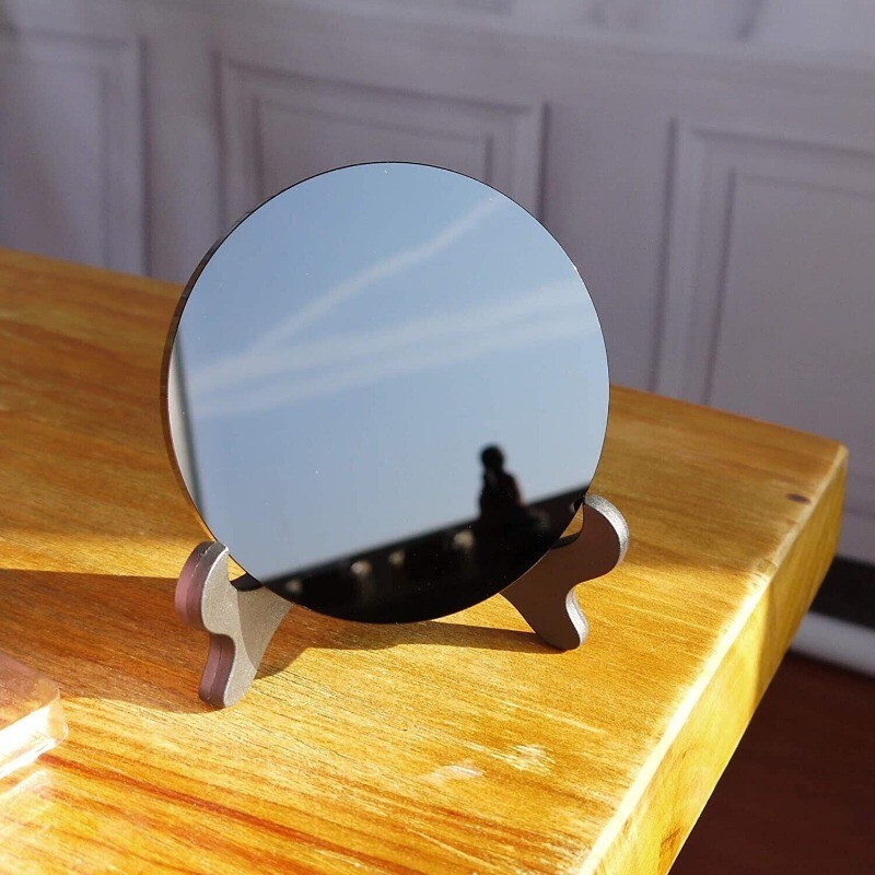 Genuine Black Obsidian Wafer Scrying Mirror Healing Reiki Mirror Home Decor Gift