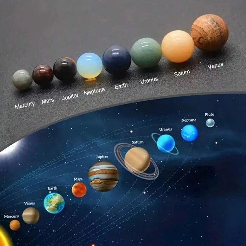 Solar System Crystal Gemstone Planet Set (9 Pieces)