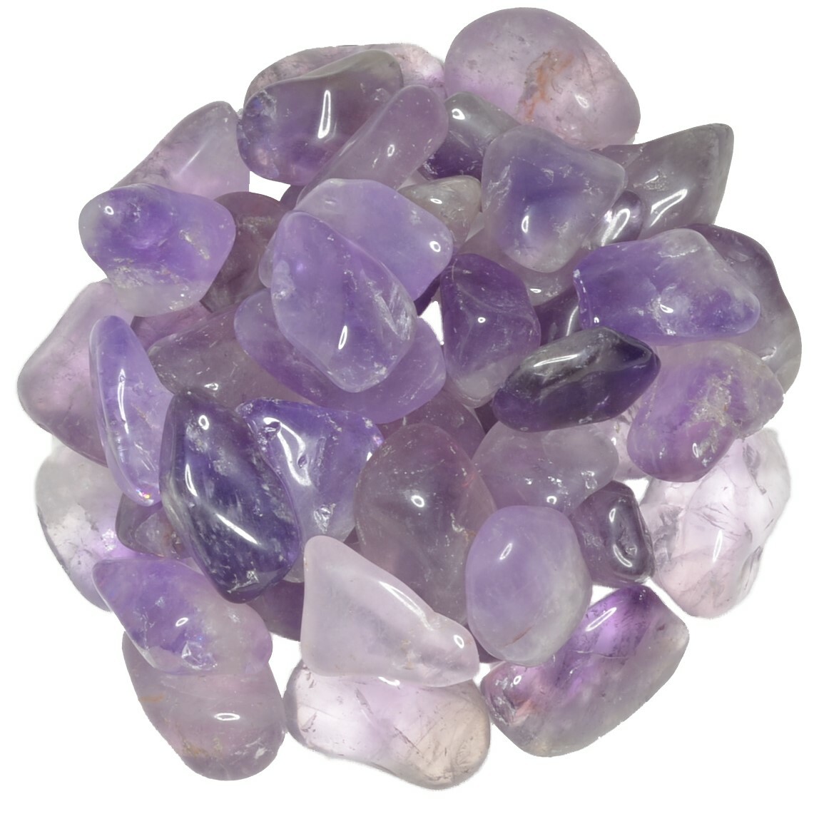 1/2 lb Amethyst Tumbled Stones – Grade 1 – Small – 0.75″ to 1.25″ Avg.