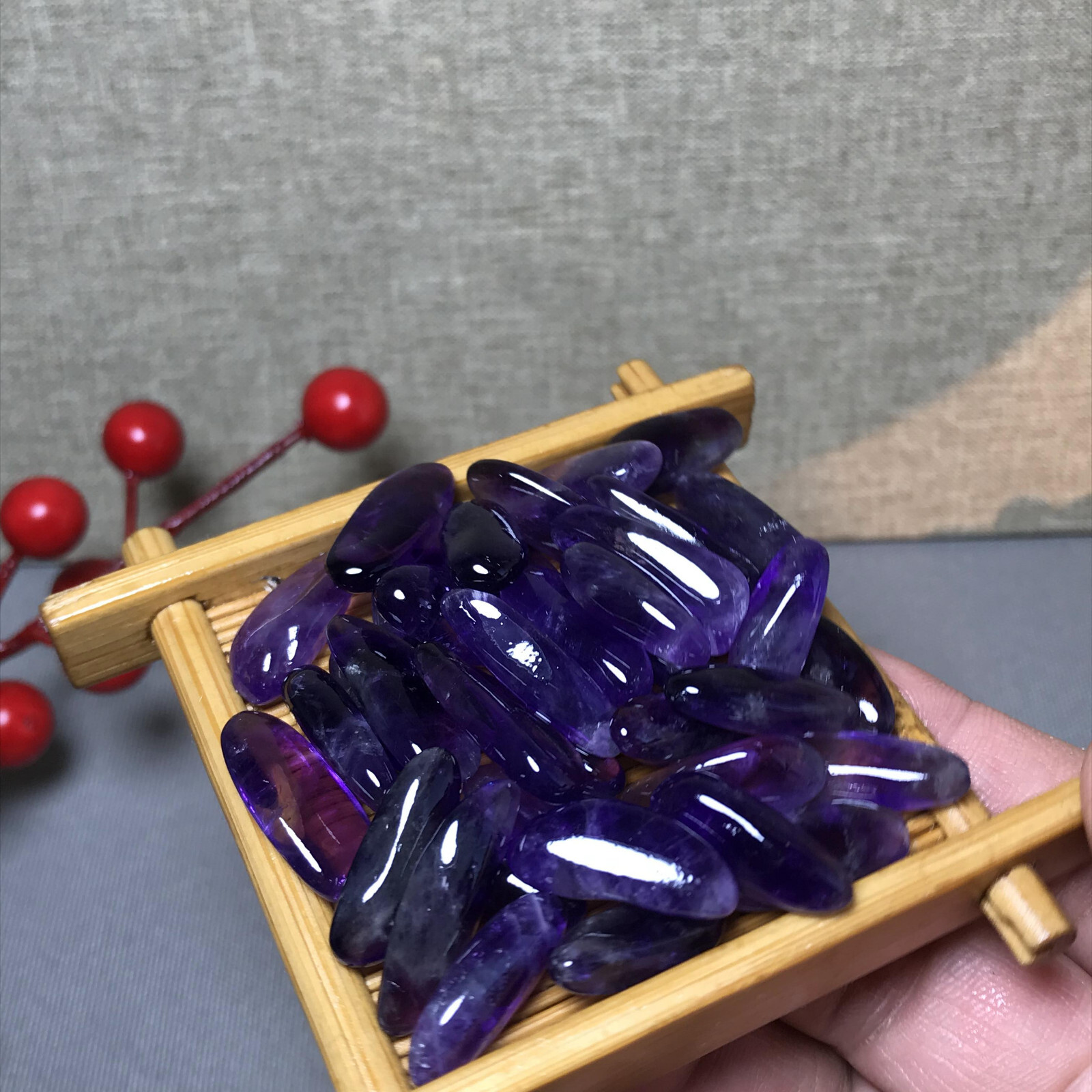 40pcs Natural Dreamy amethyst Crystal gemstone Polish Mineral Specimen A5604
