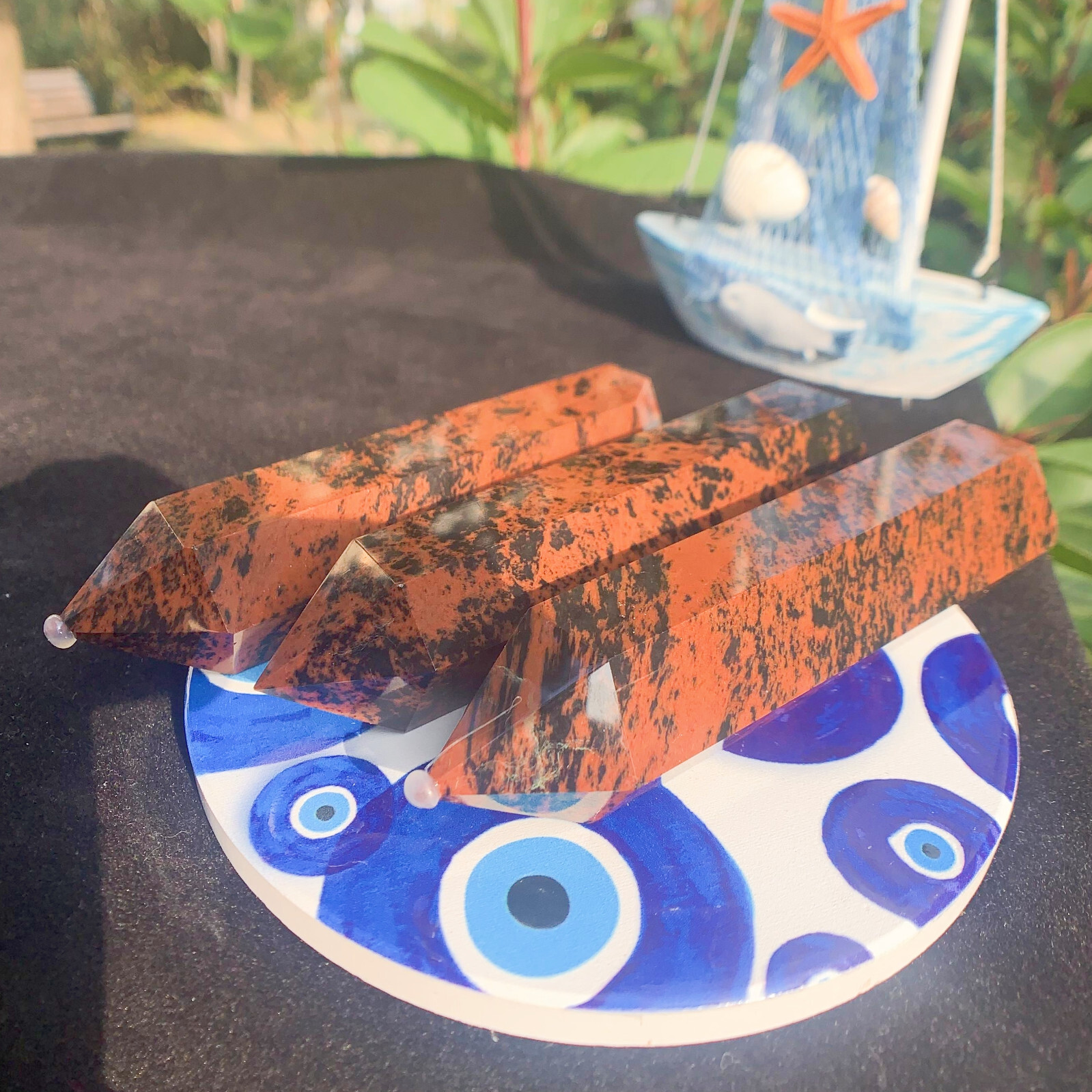 3″ Mahogany Obsidian Crystal Point Tower Wicca Altar Collector Metaphysical Gift