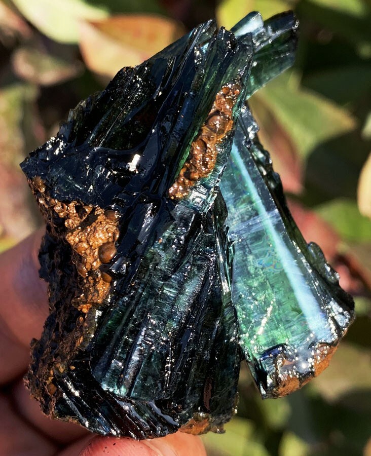 359CT Gemmy! Natural Transparent Green Vivianite Crystal Specimen Brazil ie5083