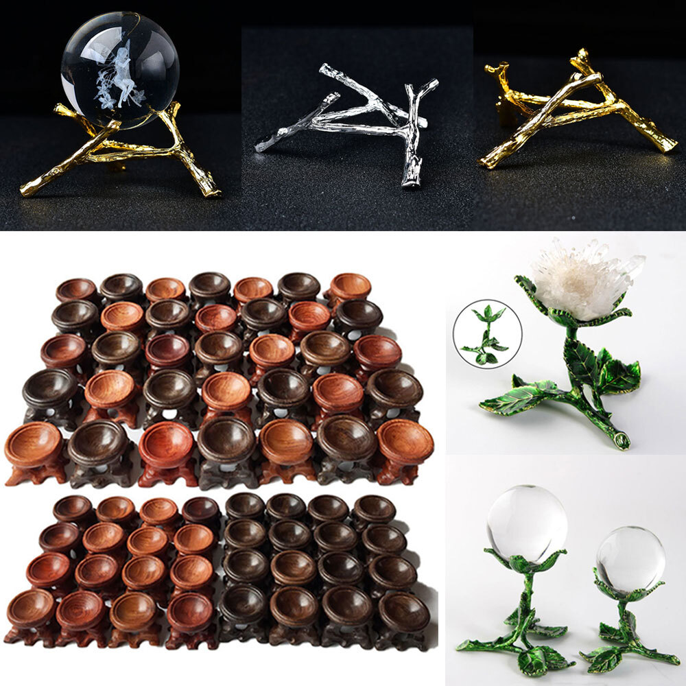Crystal Base Display Sphere Eggs Gemstone Ball Stand Holder Natural Stone Home