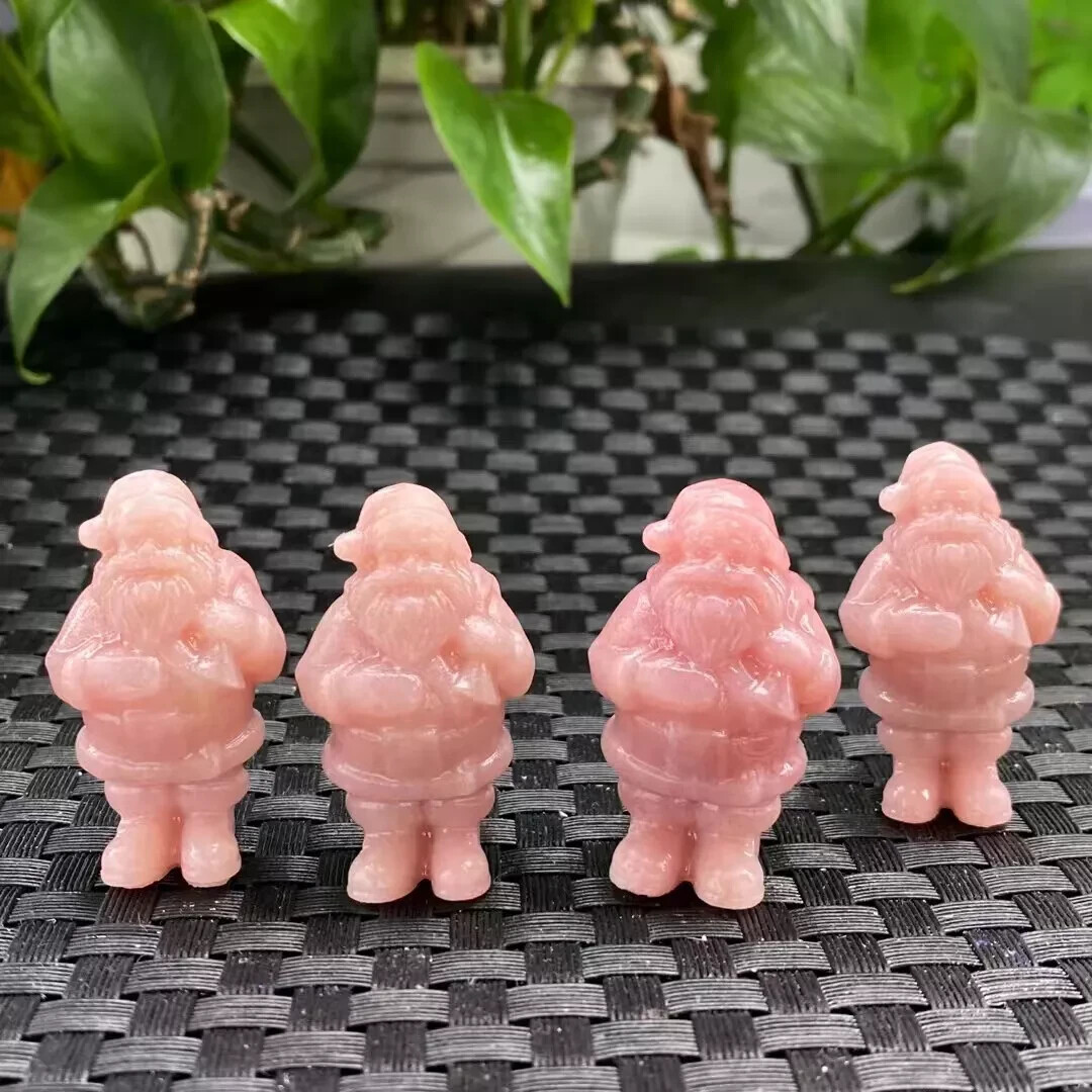 1pc Natural Pink Opal Quartz Crystal Carved Christmas skull reiki healing Random