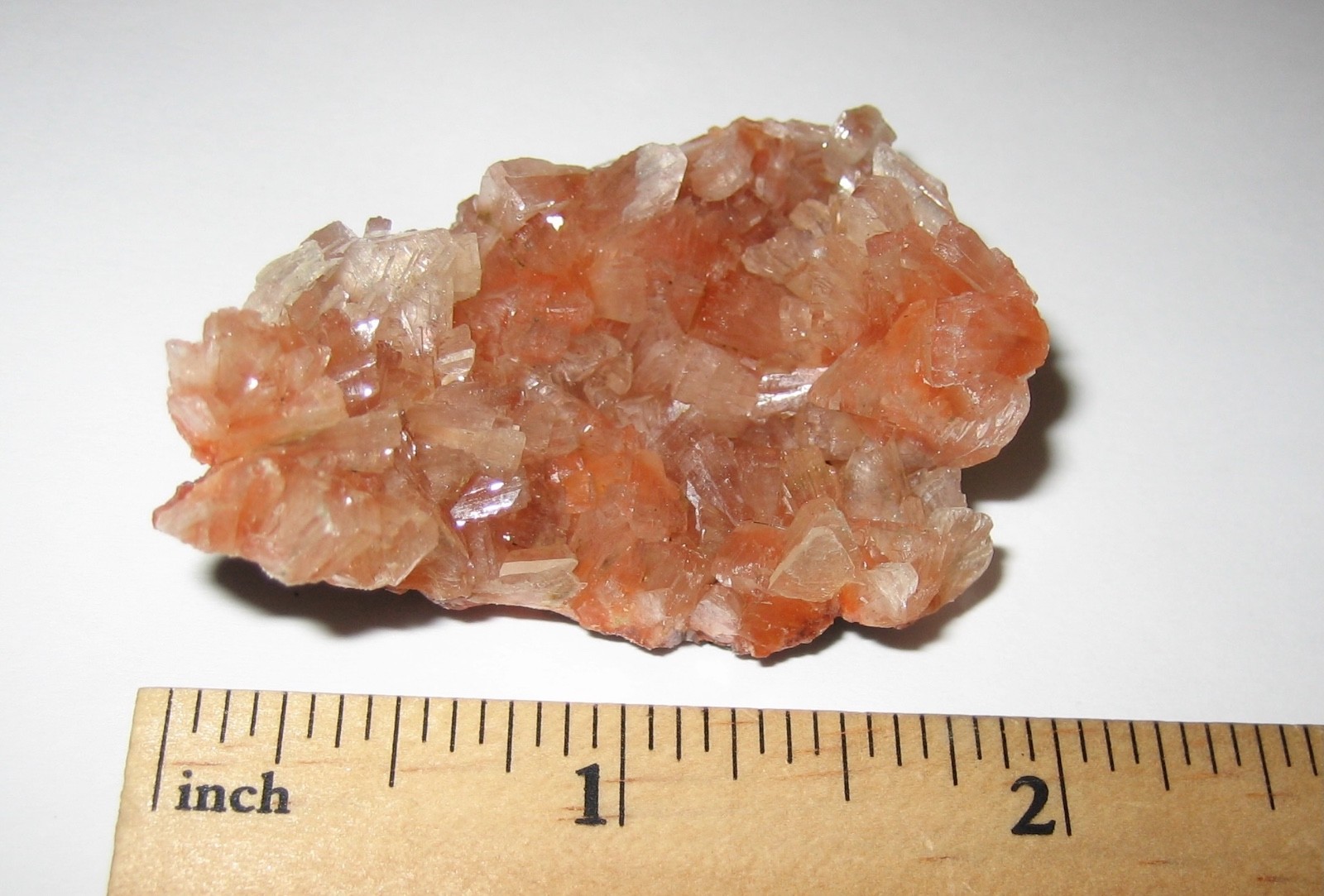 2″ BEAUTIFUL NATURAL ORANGE HEULANDITE CRYSTAL CLUSTER FROM INDIA ~ 21.7grams *3