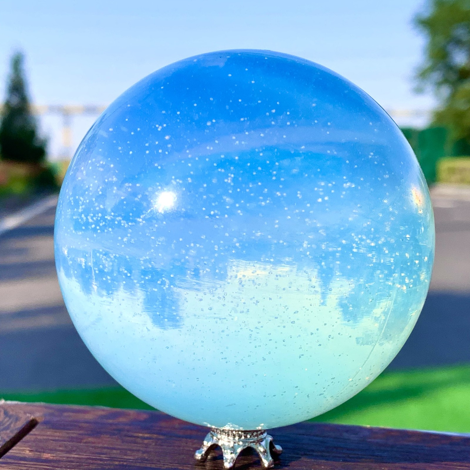 1.18LB Top opalite Ball Quartz Crystal Sphere Reiki Healing
