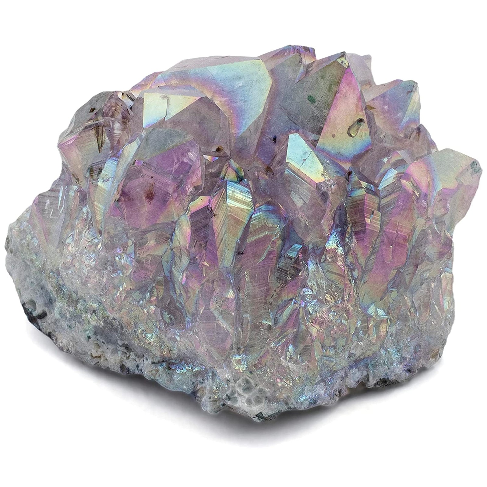 Angel Aura Amethyst Geode for Reiki, Wicca, Crystal Decor & Healing Stones