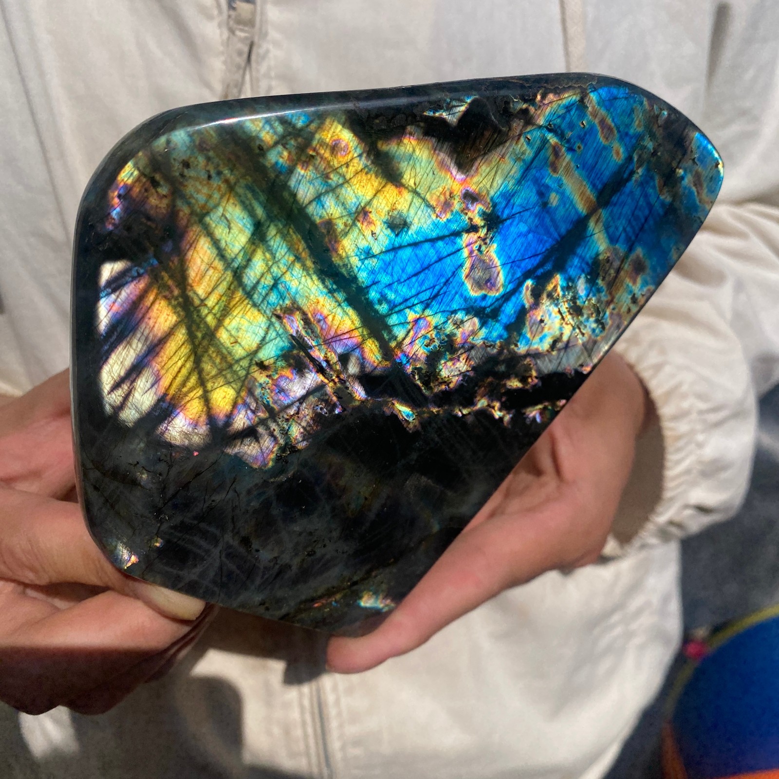 3lb Natural Gorgeous Labradorite Quartz Crystal Stone Specimen Healing