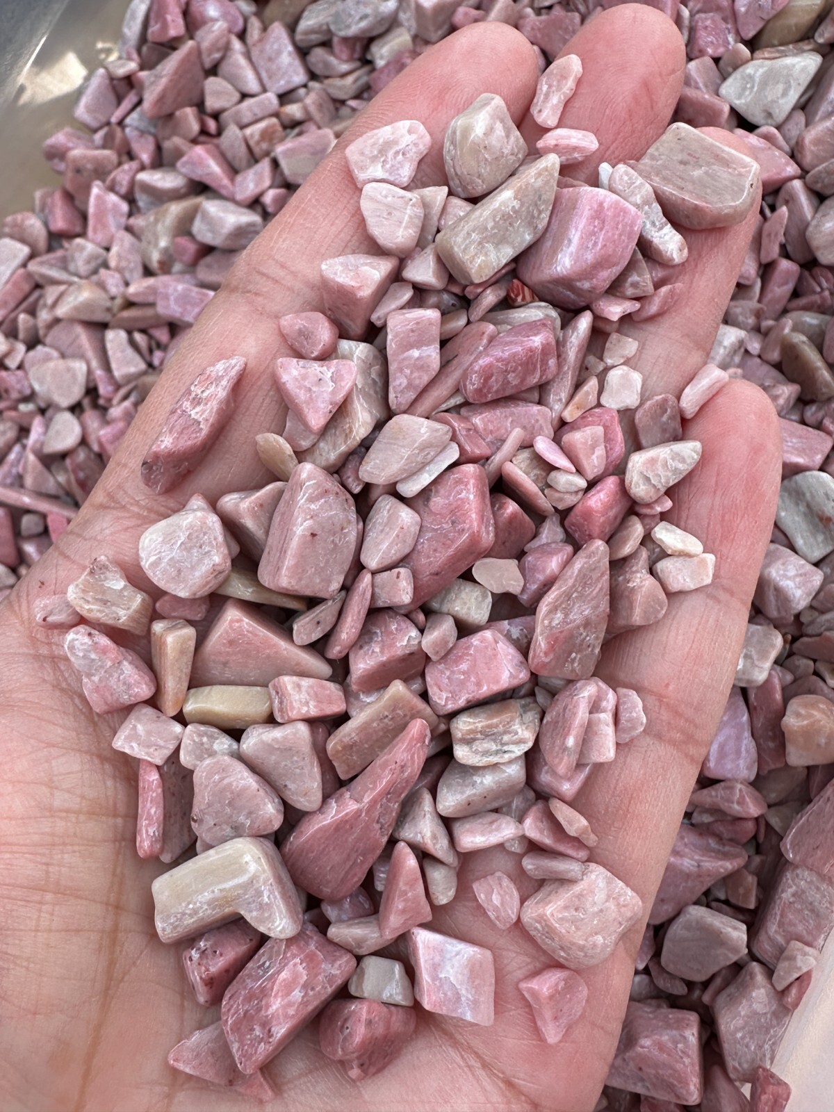 Grade A++ Pink Opal Semi Tumbled Gemstone Chips 2 – 13mm, Wholesale Bulk Lot