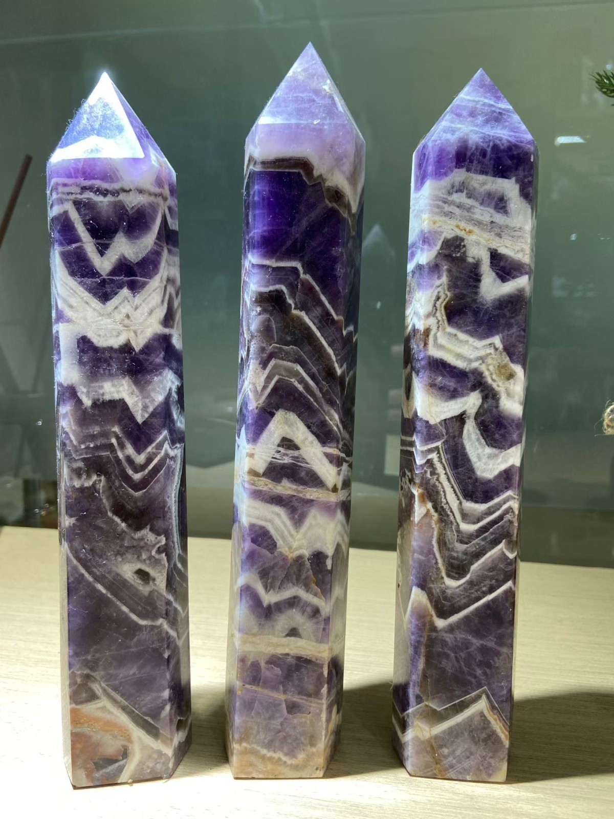 9” Natural Dreamy Amethyst crystal quartz obelisk Crystal Mineral energy reiki