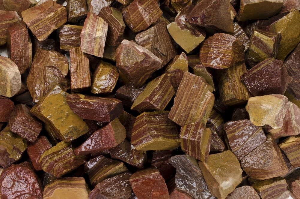 1 lb Brown Stripe Jasper Rough Stones – Natural Crystal Mineral Rock Tumbling