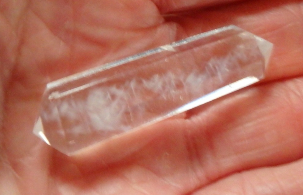 Crystal Quartz Blue Needle $27 Double Terminated 8 grams UV Reactive Needles