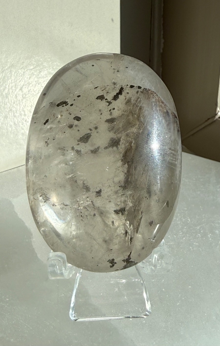 Rare Pyrite in Girasol Quartz and Dendritic Palm Stone with Rainbow Inclusions