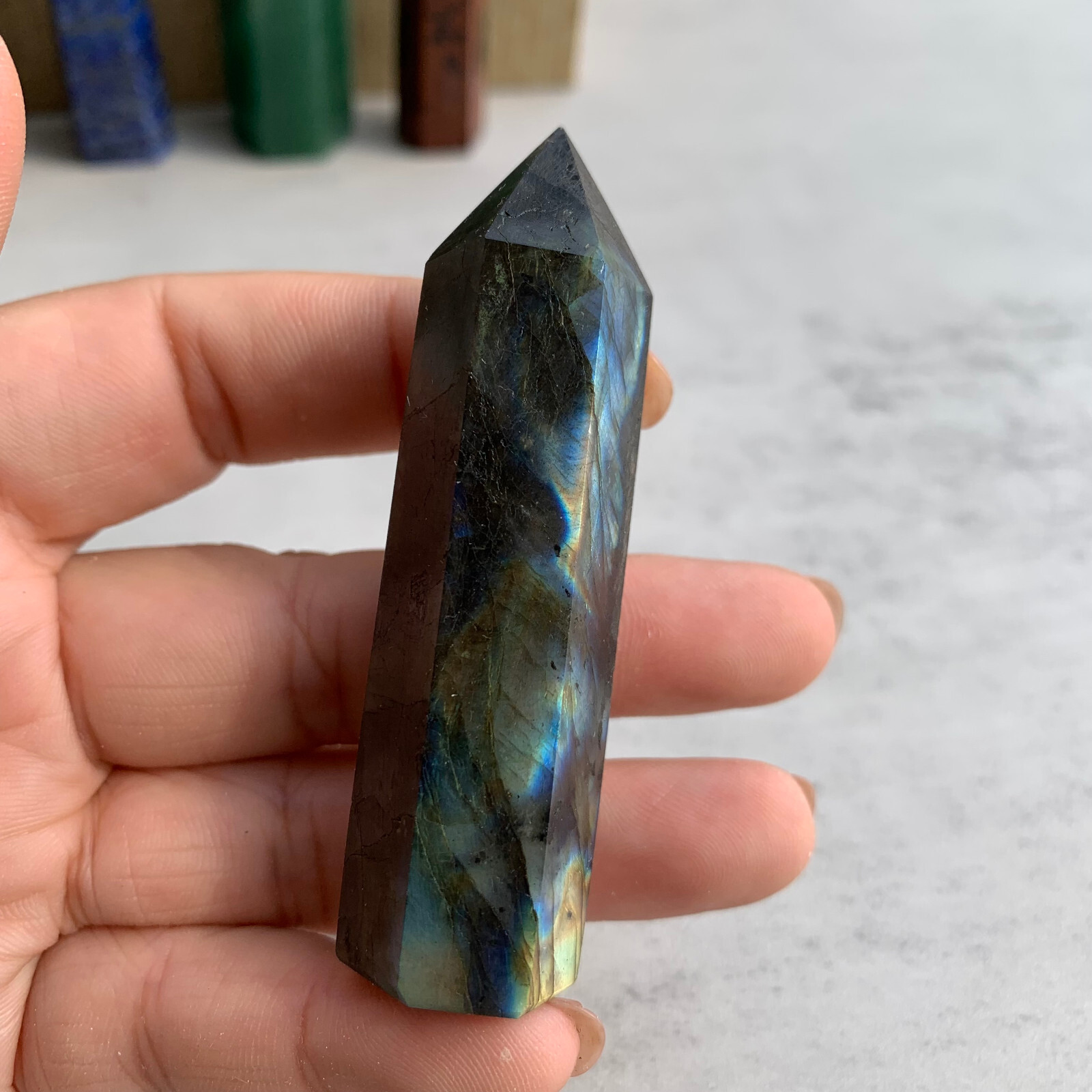 10pcs Natural Quartz Obelisk Crystal Wand Mineral Point Healing 45-80mm