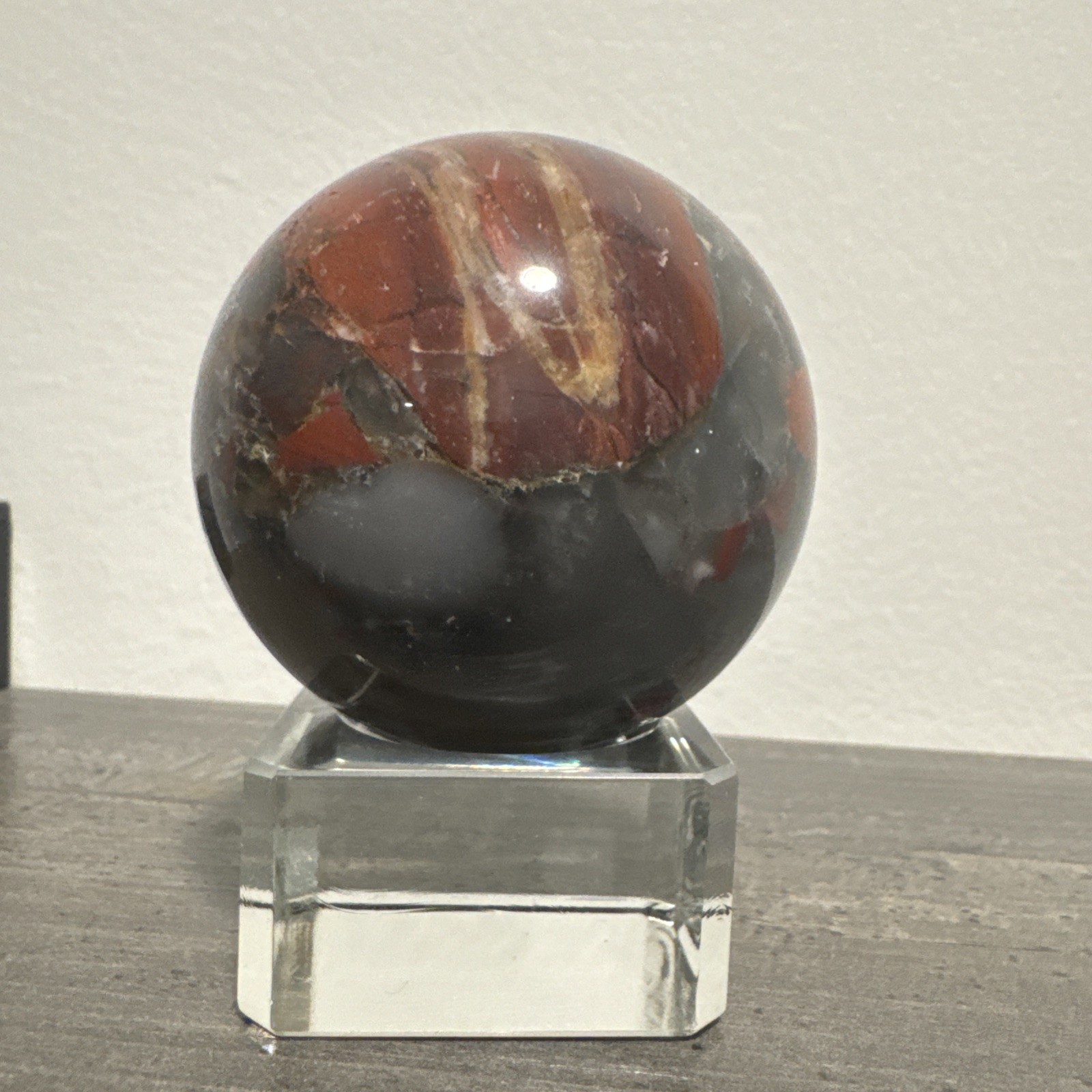 African Bloodstone Crystal Sphere 249 Grams 56 mm