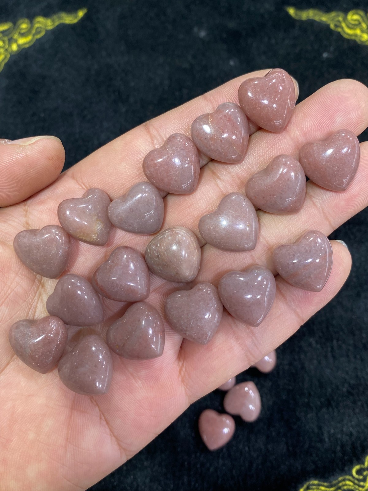 10pc Natural Strawberry Mini Heart hand-carved quartz crystal reiki healing gift