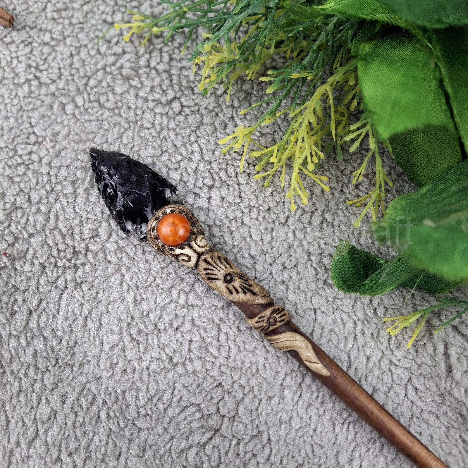 Opalite Arrowhead Hair Stick, Crescent Arrow Shape Hair Stick, Healing Stone