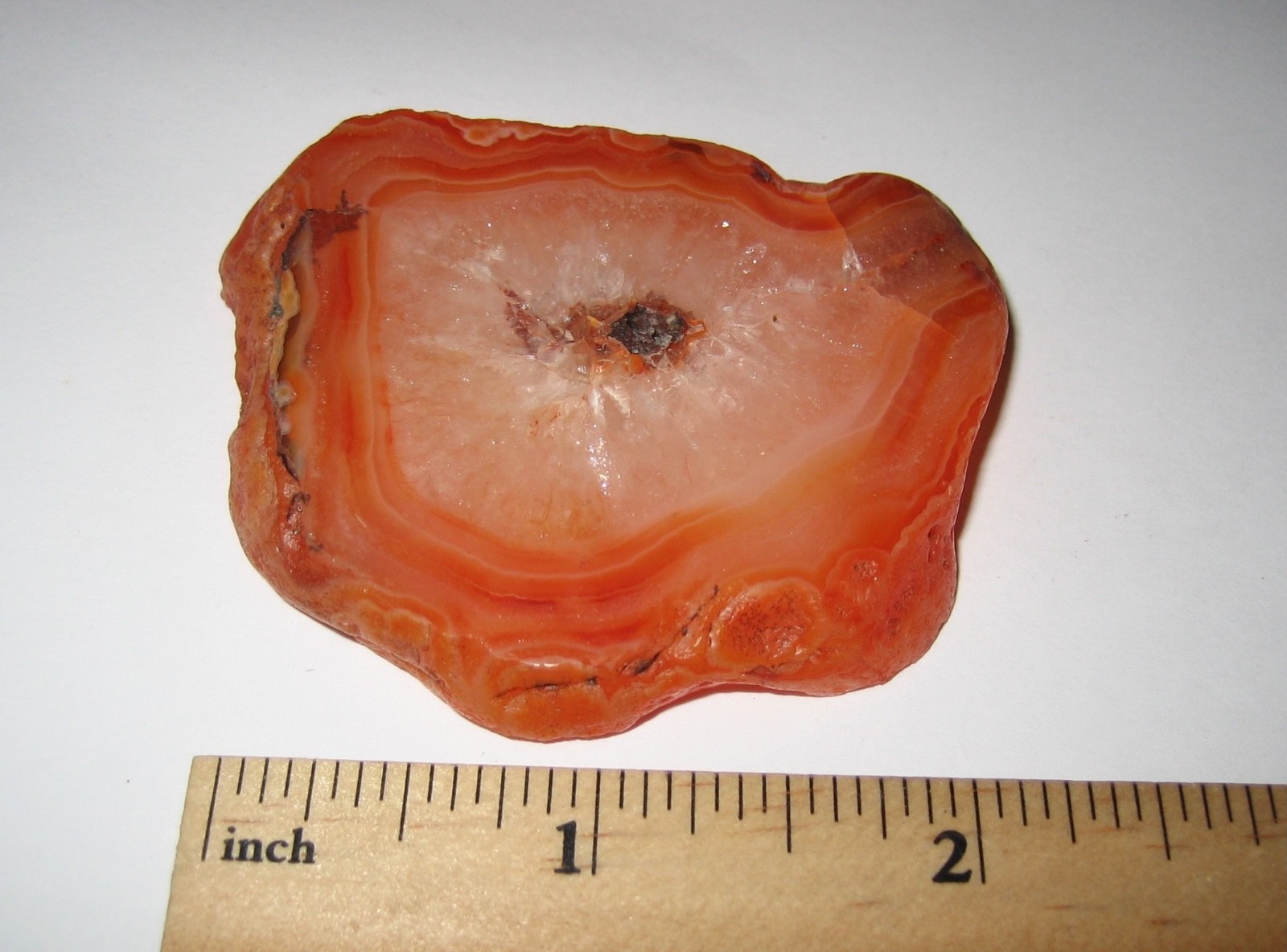 2.4″ x 1.8″ POLISHED (TOP/BOTTOM) ROUGH (SIDES) CARNELIAN AGATE STONE 58grams *5