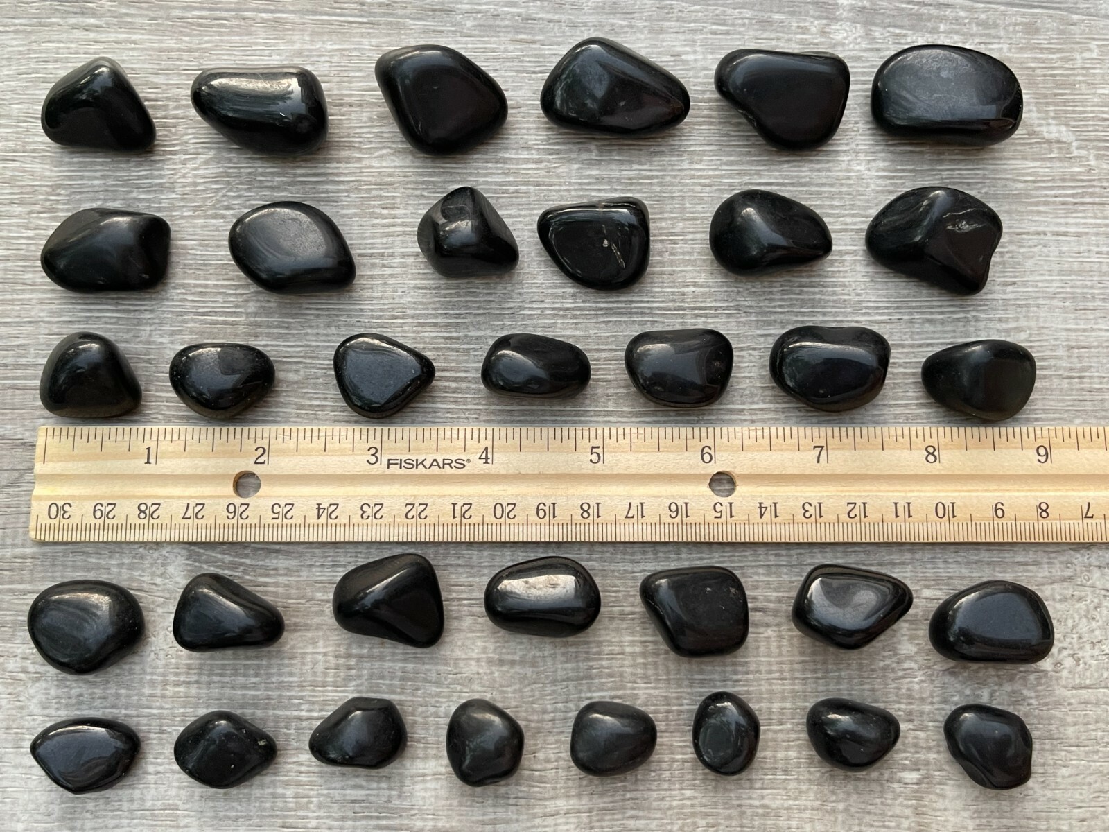 Grade A++Black Tourmaline Tumbled Stones, 0.75″-1.25″ Polished Black Tourmaline