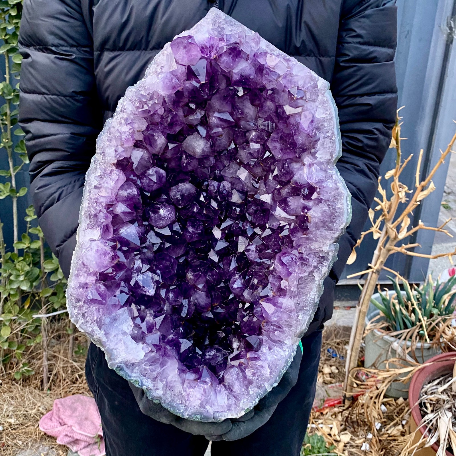22LB Restoration of Purple Crystal Ancient Dry Natural Mineral Samples