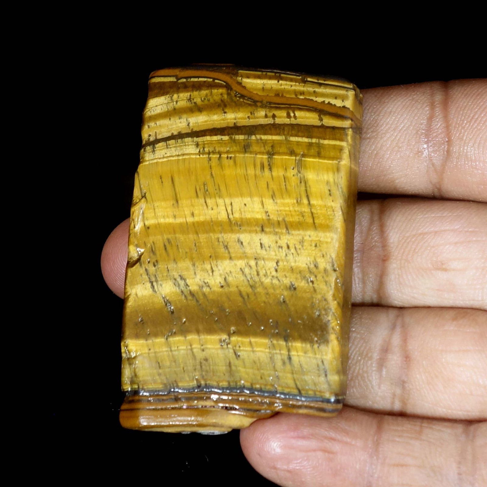 212.70 Cts Golden Tiger’s Eye Stone Flake Rough Mineral Specimen Quartz Crystal