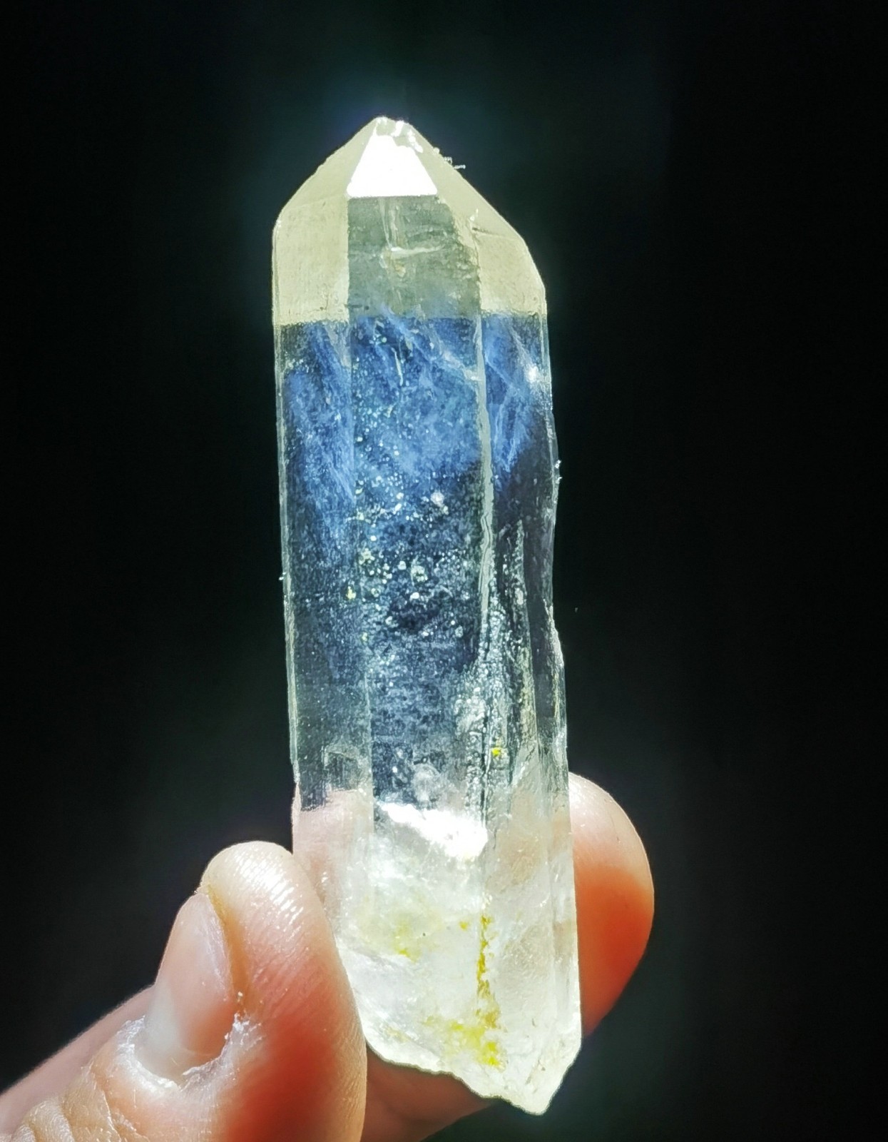 Natural Lemurian “Blue Angel Feathers” Quartz Point Reiki Healing