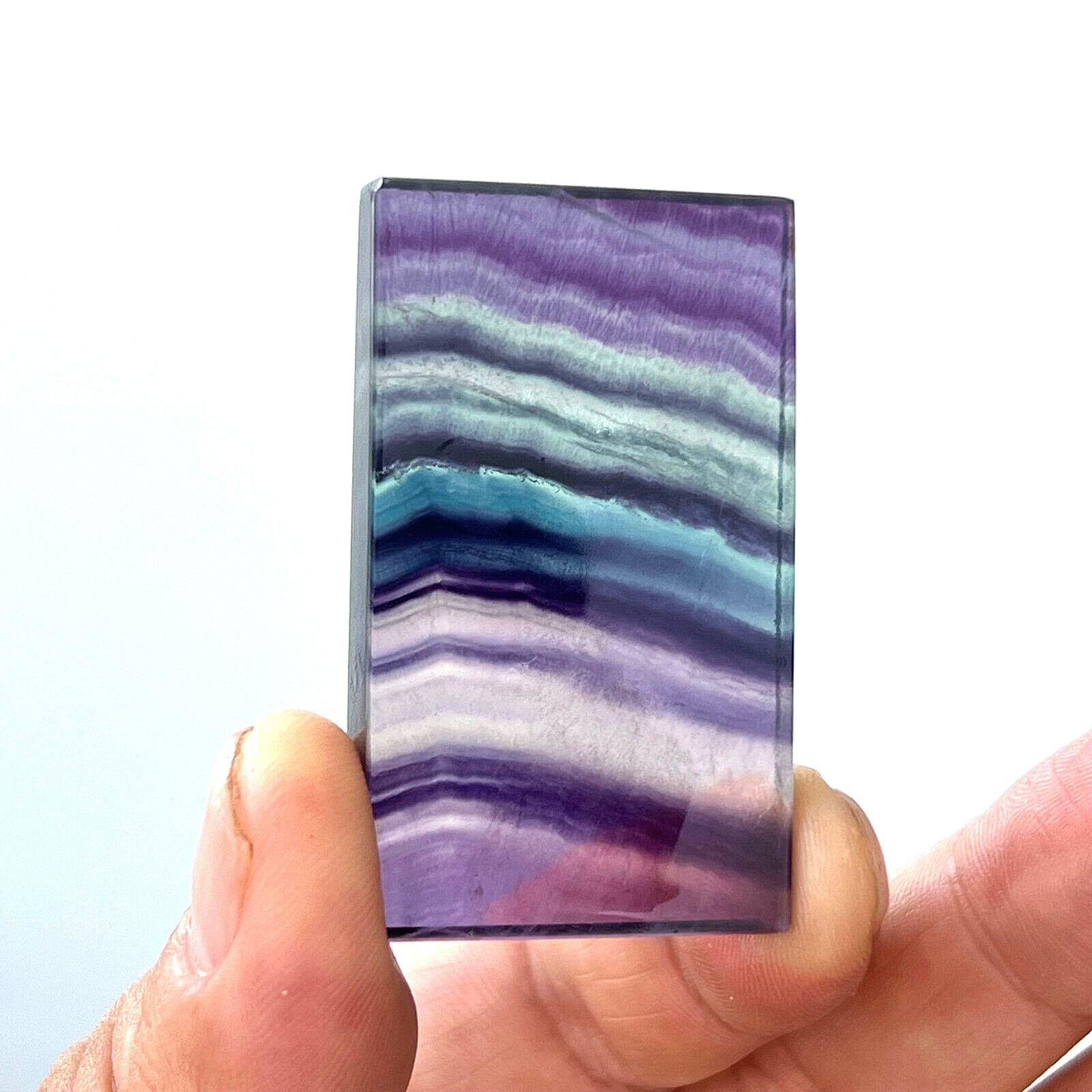 2”Natural rainbow Fluorite Rectangular Crystal mineral specimen Healing 1pc
