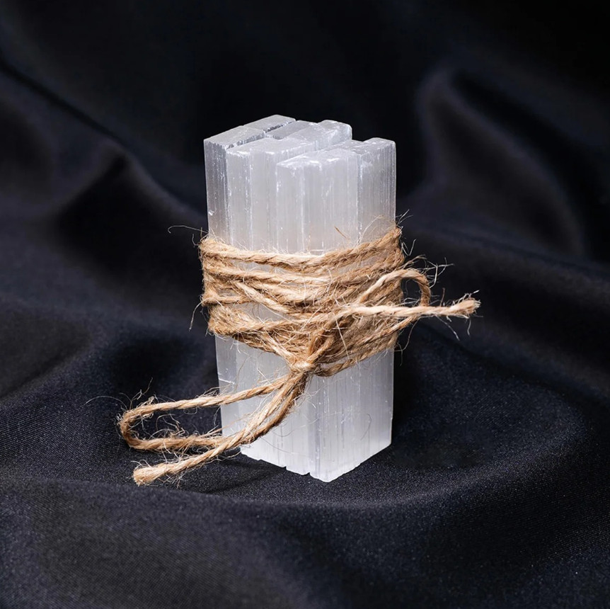 1set Natural Moroccan Selenite Bar – Crystal Plate & Quartz Mineral Healing Set