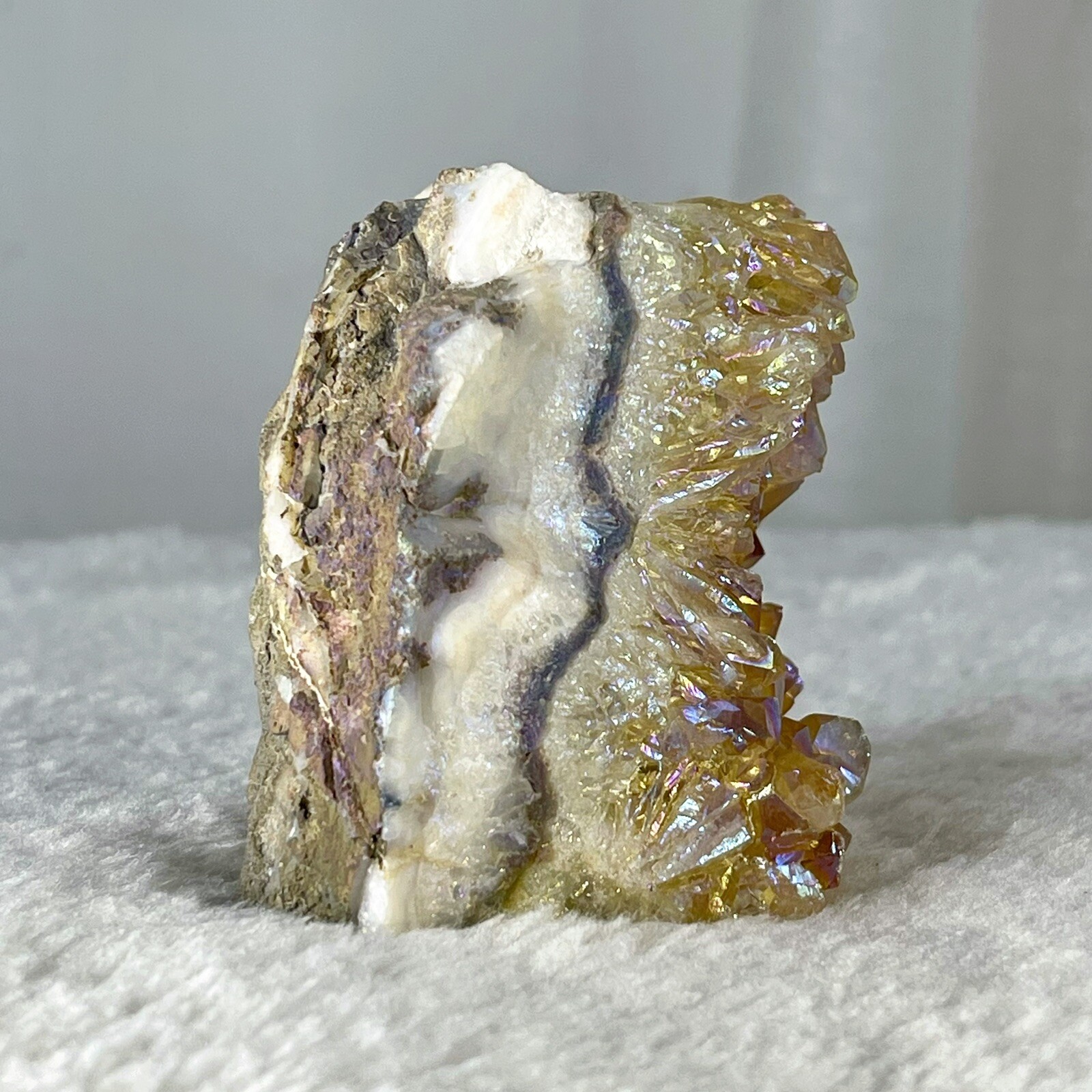1.3lb Rare Angel Aura Citrine Cluster Aura Coated Crystals LRG Citrine Cluster