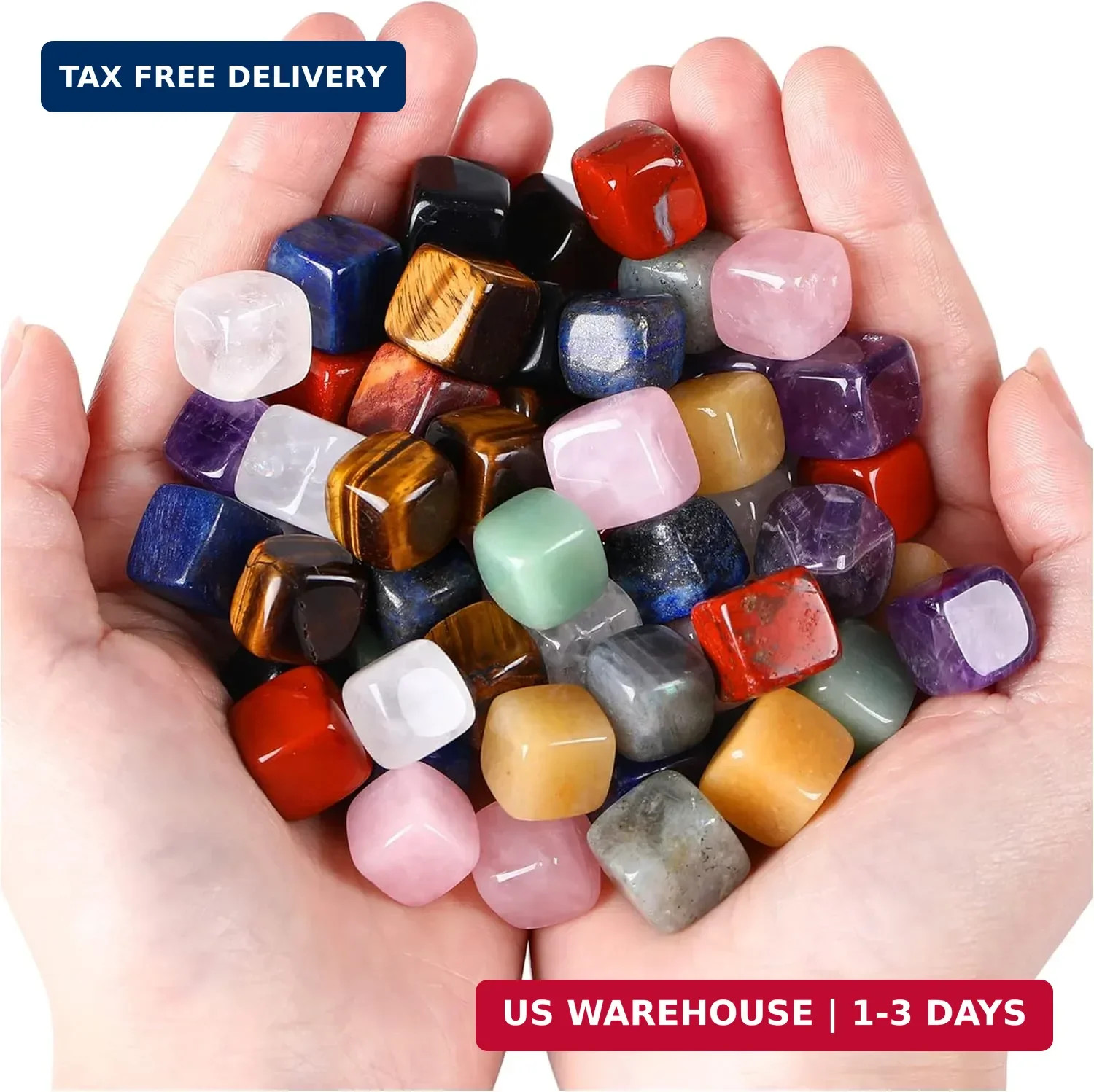 DUQGUHO 30 Pcs Healing Crystal Chakra Stones Set Polished Tumbled Stones Crystal