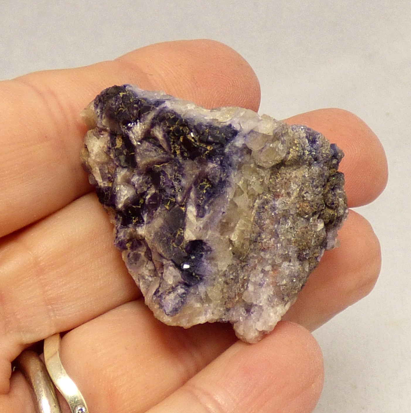 Blue John Fluorite Crystal Display Specimen Derbyshire UK 34mm 37g Unpolished