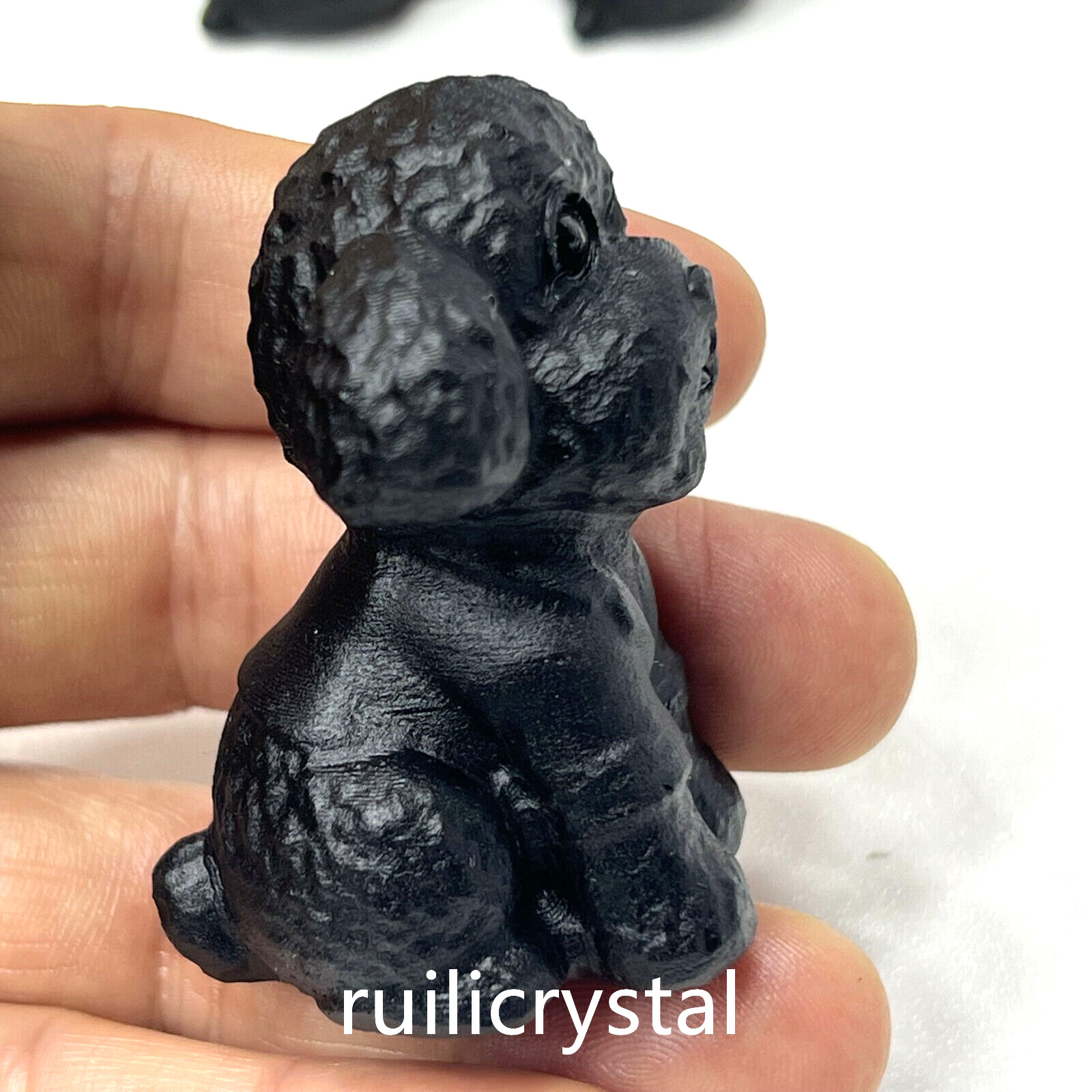 2”Natural Obsidian Quartz Hand Carved Dog Skull Crystal Healing 1pc