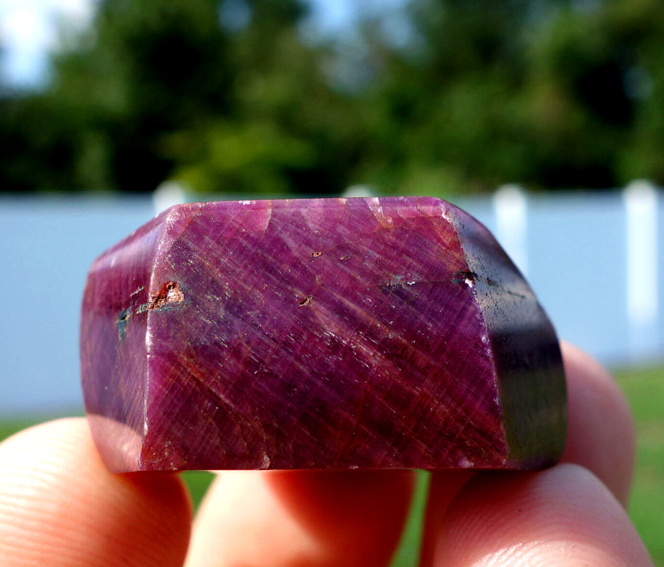 Red RUBY Corundum with HEMATITE Inclusions Gem Stone Crystal For Sale Polished