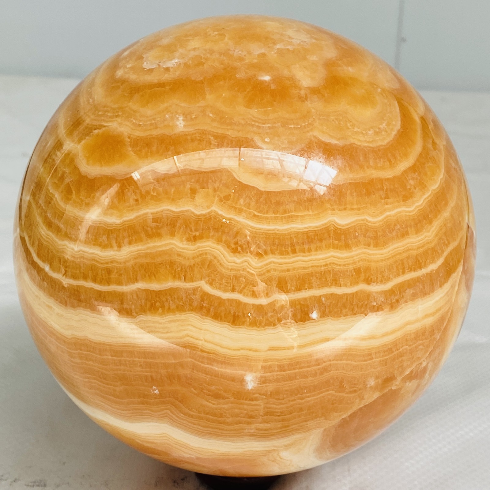 Natural Yellow Calcite Sphere Quartz Crystal Polished Ball Reiki Healing 4560G