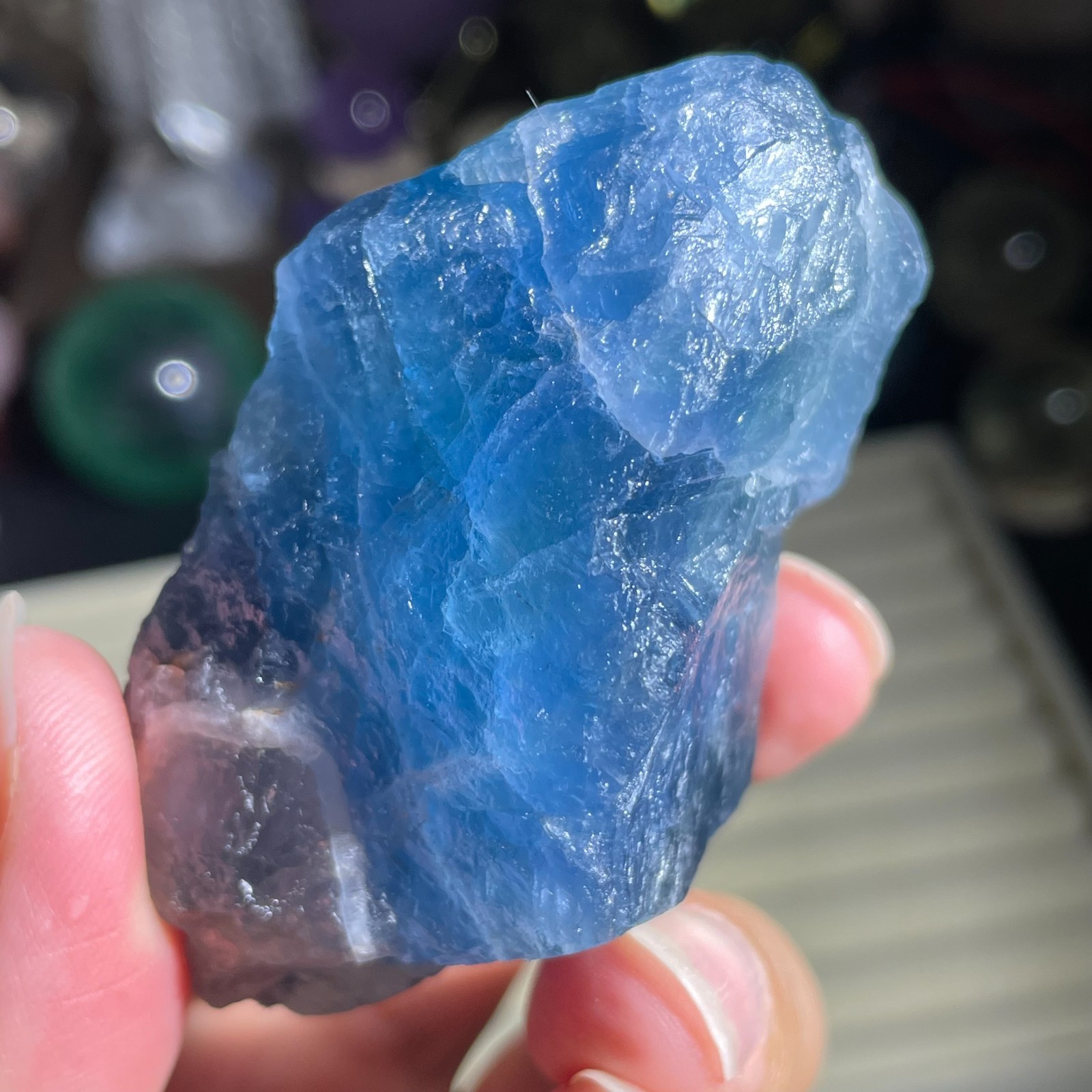 173g Natural Rough Dark Blue Fluorite Quartz Crystal Raw Stone Specimen Healing