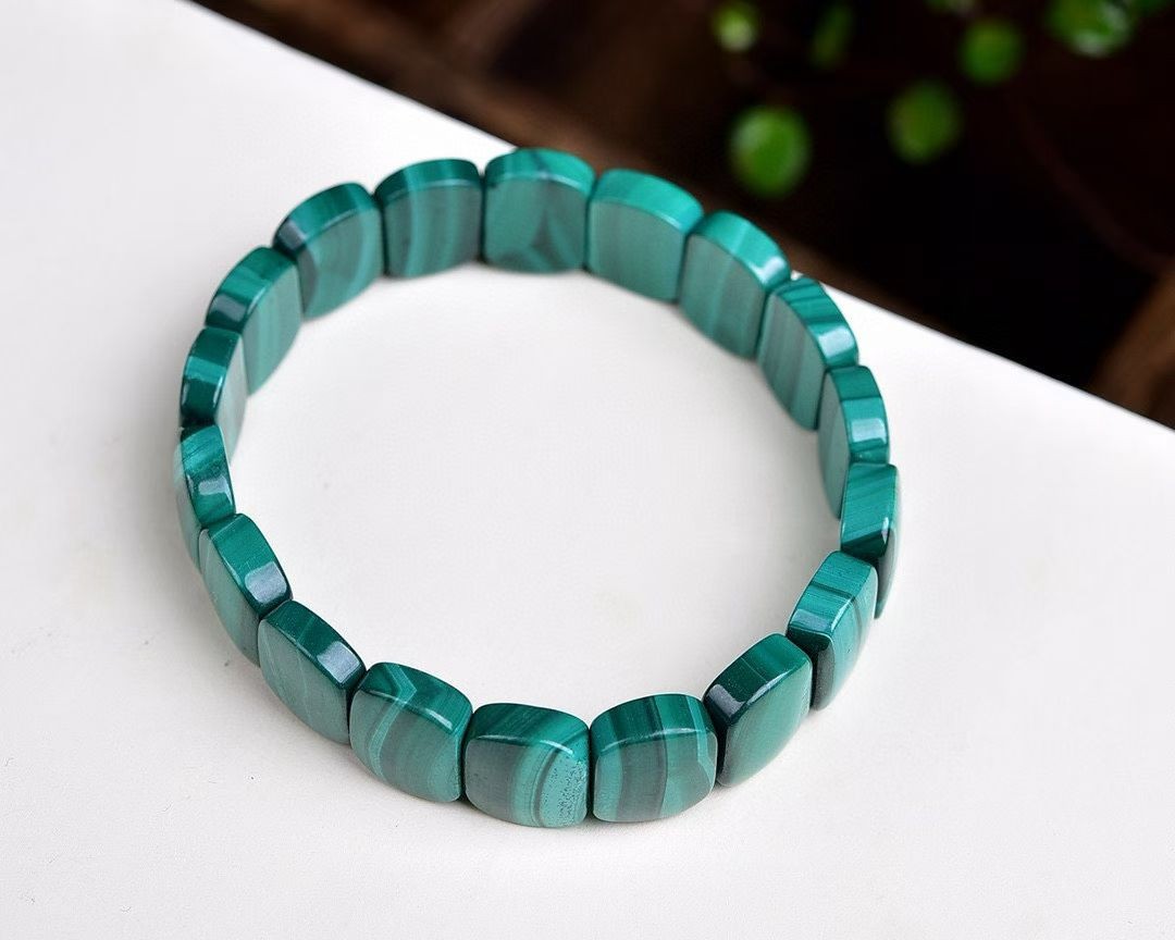 Natural malachite Quartz Crystal Beads stretch Bracelet 1pcs