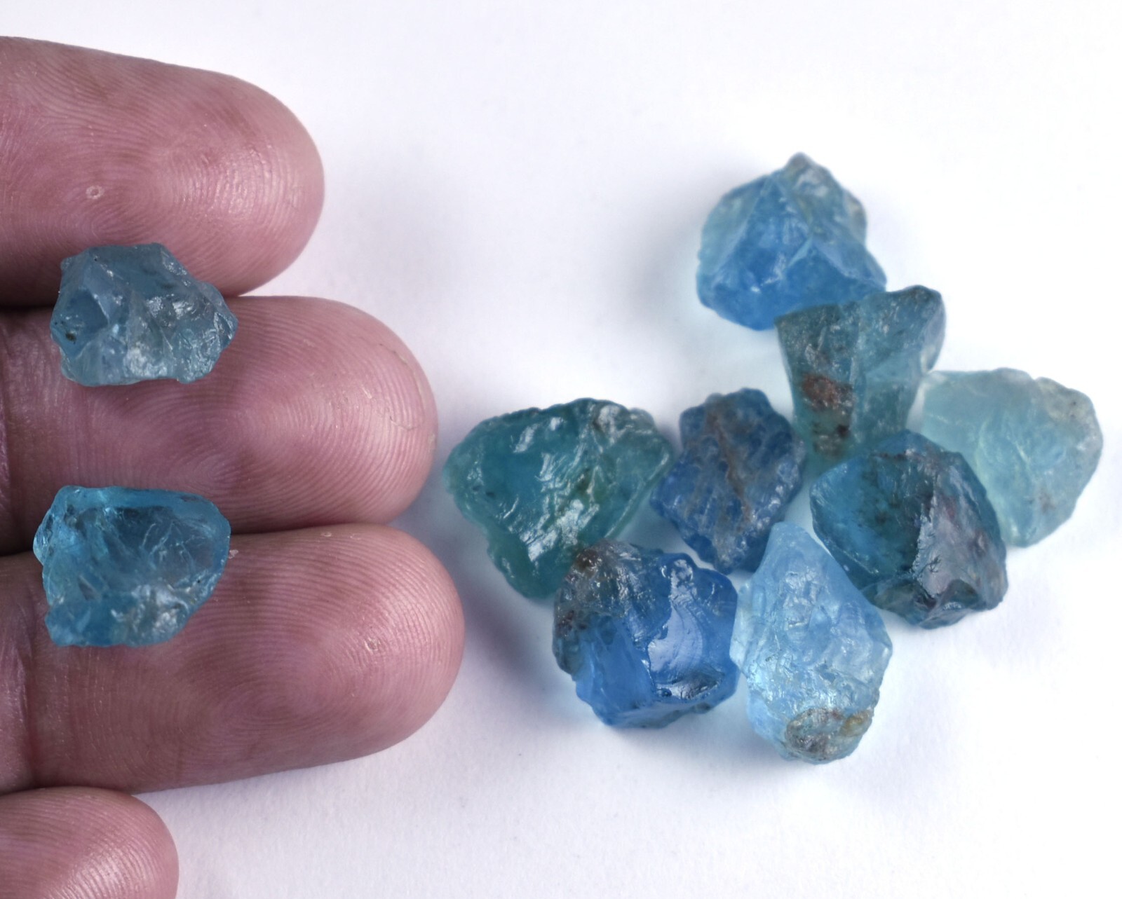 Bulk Lot of Natural Blue Apatite Loose Rough Crystal Energy Stones 86.00 Ct