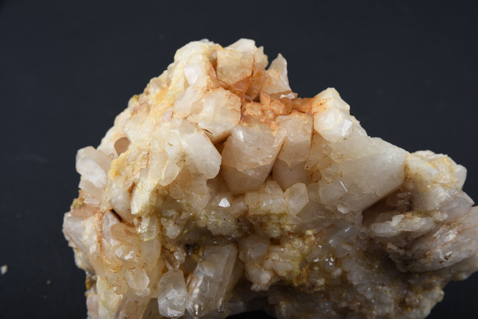 1162g Clear, Light Yellow & White Quartz Crystal Mineral Specimen Matrix V07